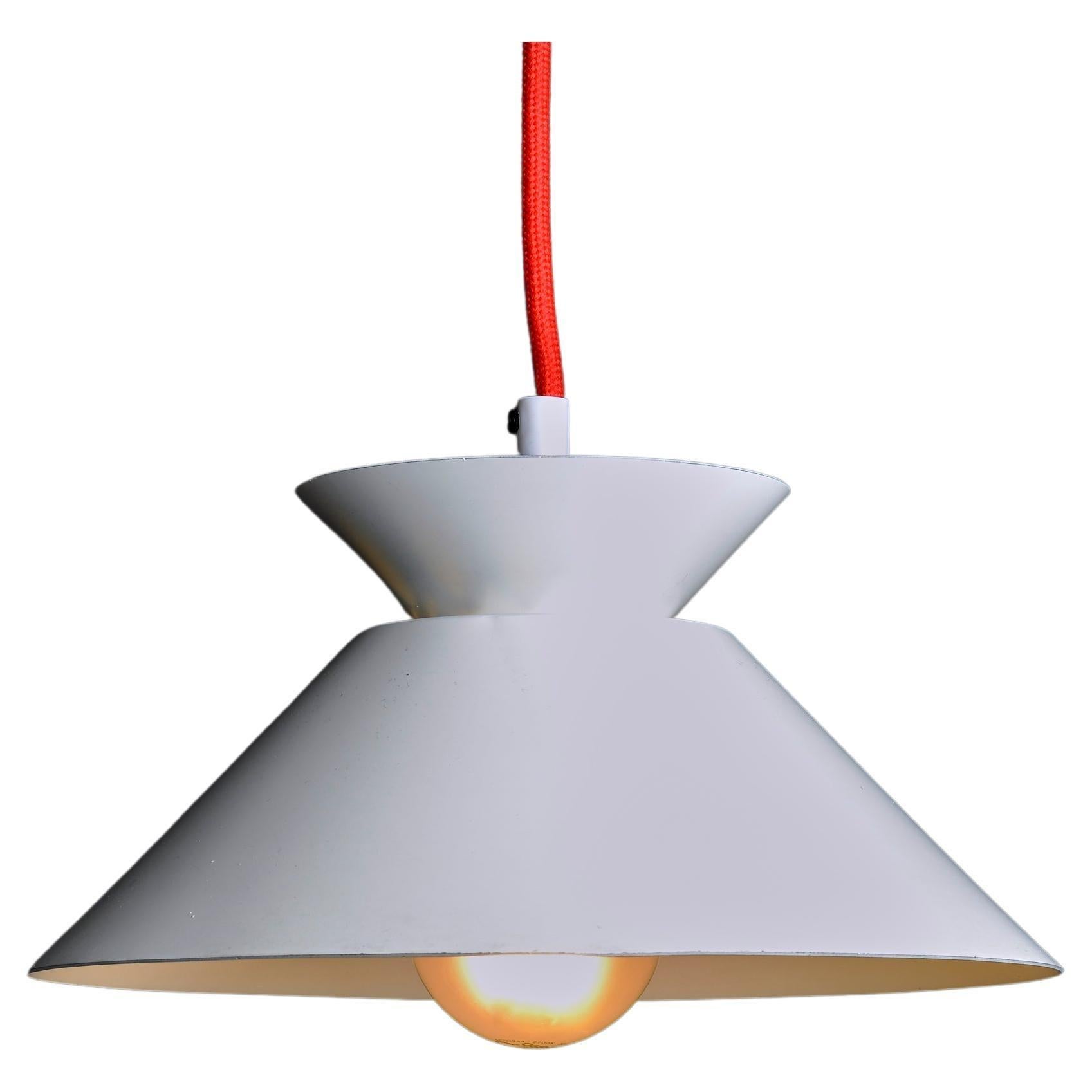 Pendant Lamp in White Lacquered Aluminum, 1970s For Sale