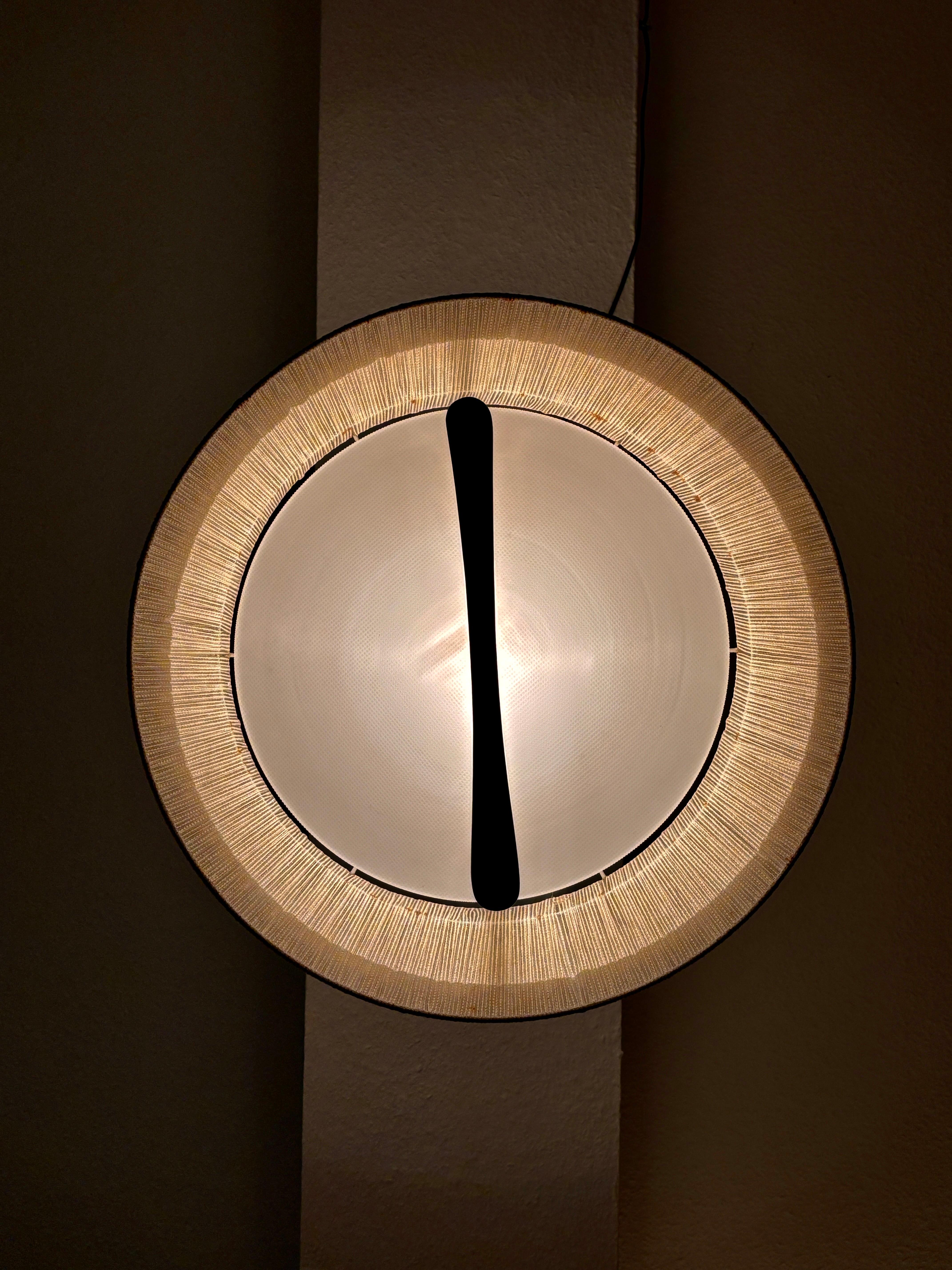 Hängeleuchte aus Sisal und Nussbaumholz von Temde 1960s im Angebot 9