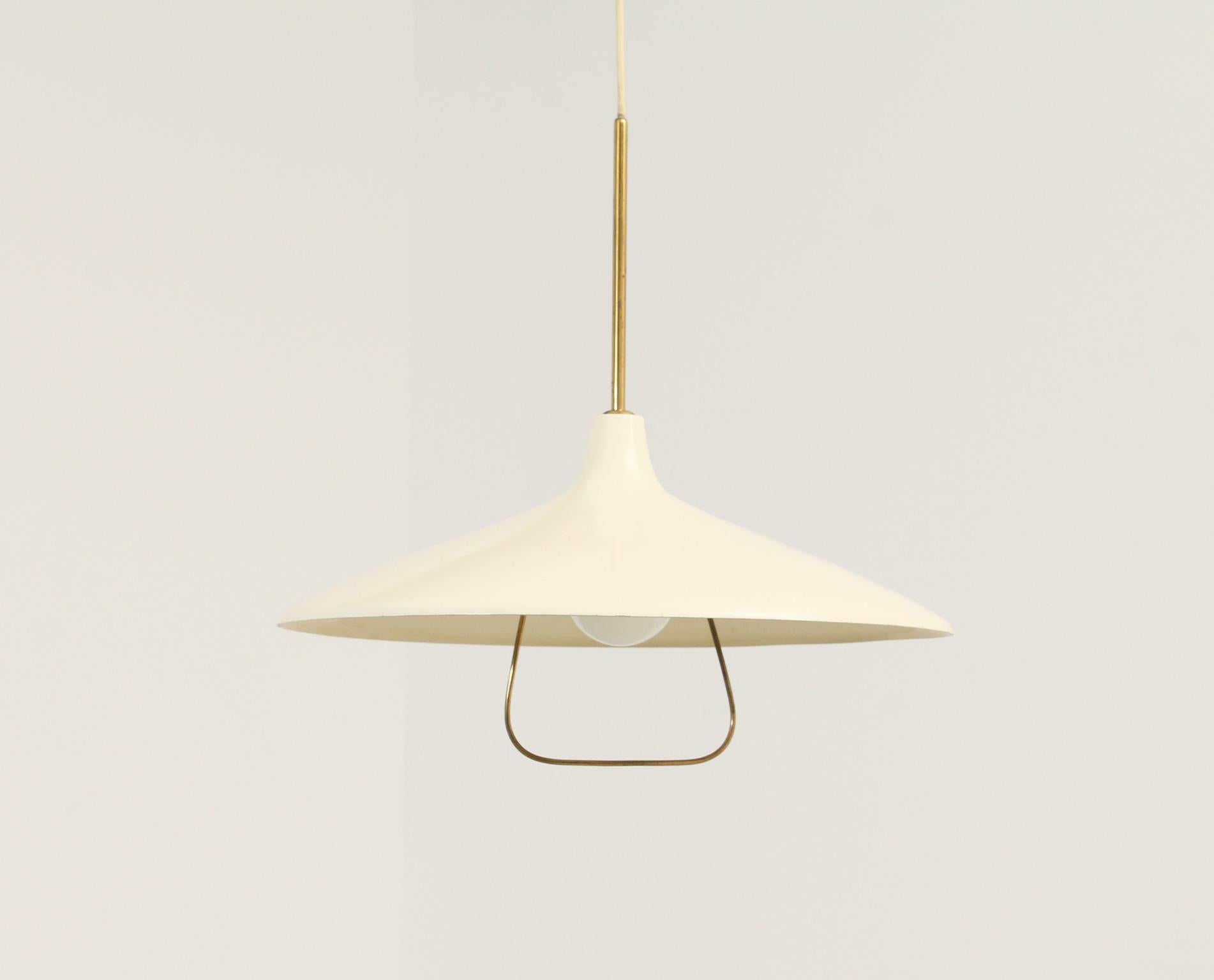 Lacquered Pendant Lamp Model 12126 by Angelo Lelii for Arredoluce