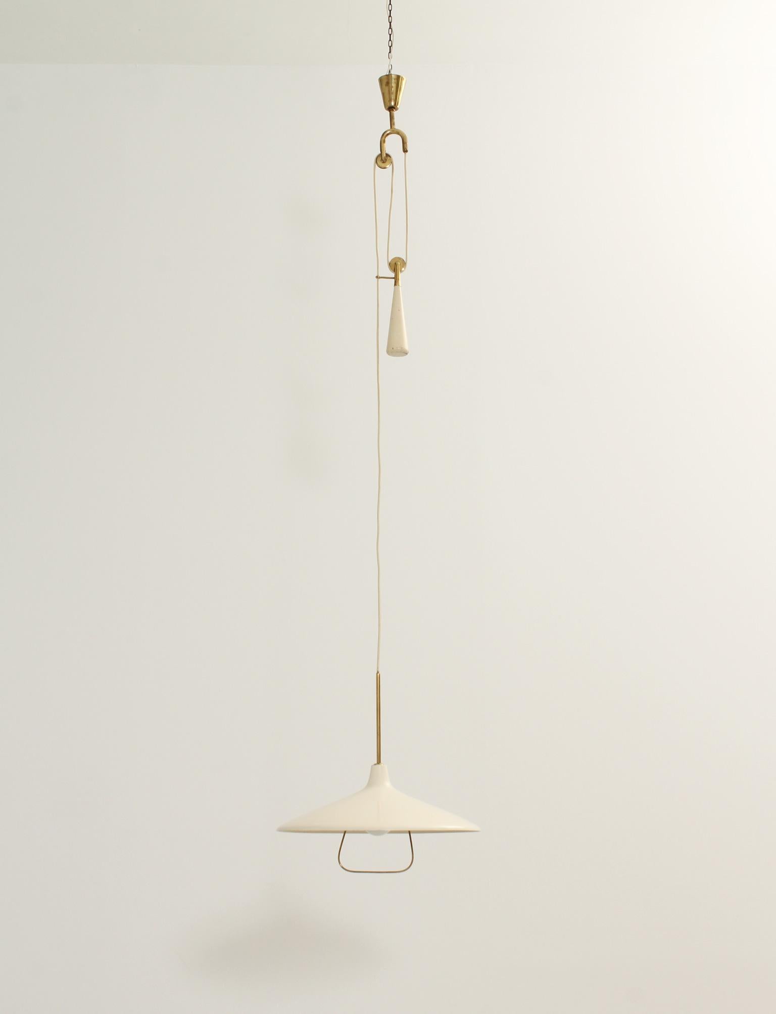 Aluminum Pendant Lamp Model 12126 by Angelo Lelii for Arredoluce