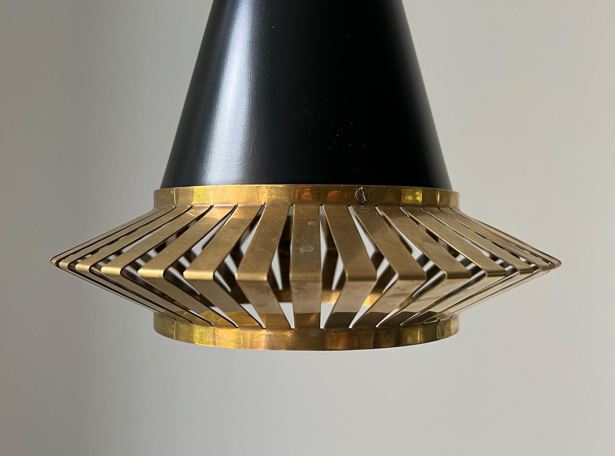 Metal Pendant Lamp Model K 2-1 by Maria Lindeman for Idman of Finland Mid-20th Century For Sale