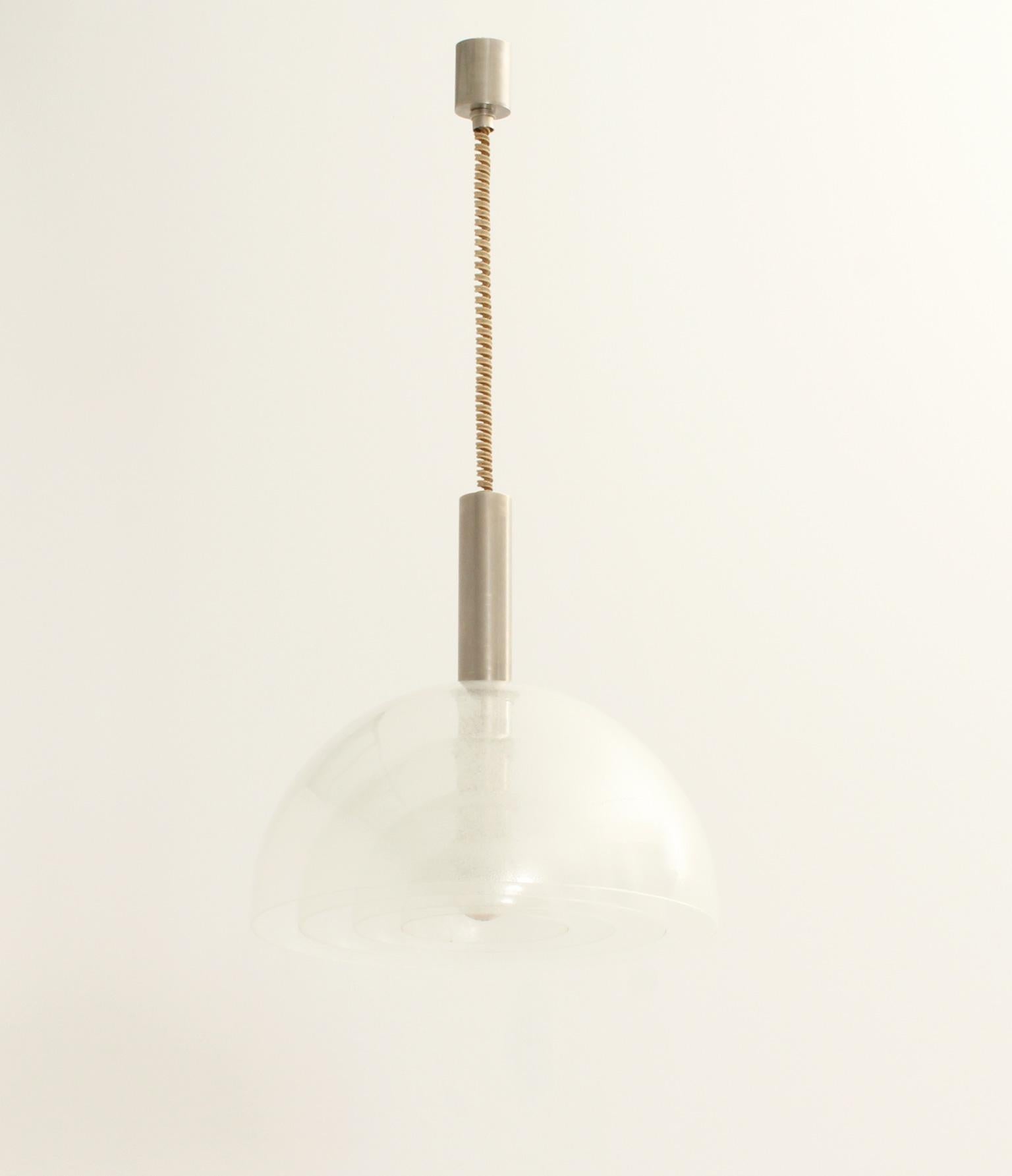 Mid-Century Modern Pendant Lamp Model LS 173 by Carlo Nason for Mazzega, Italy, 1967