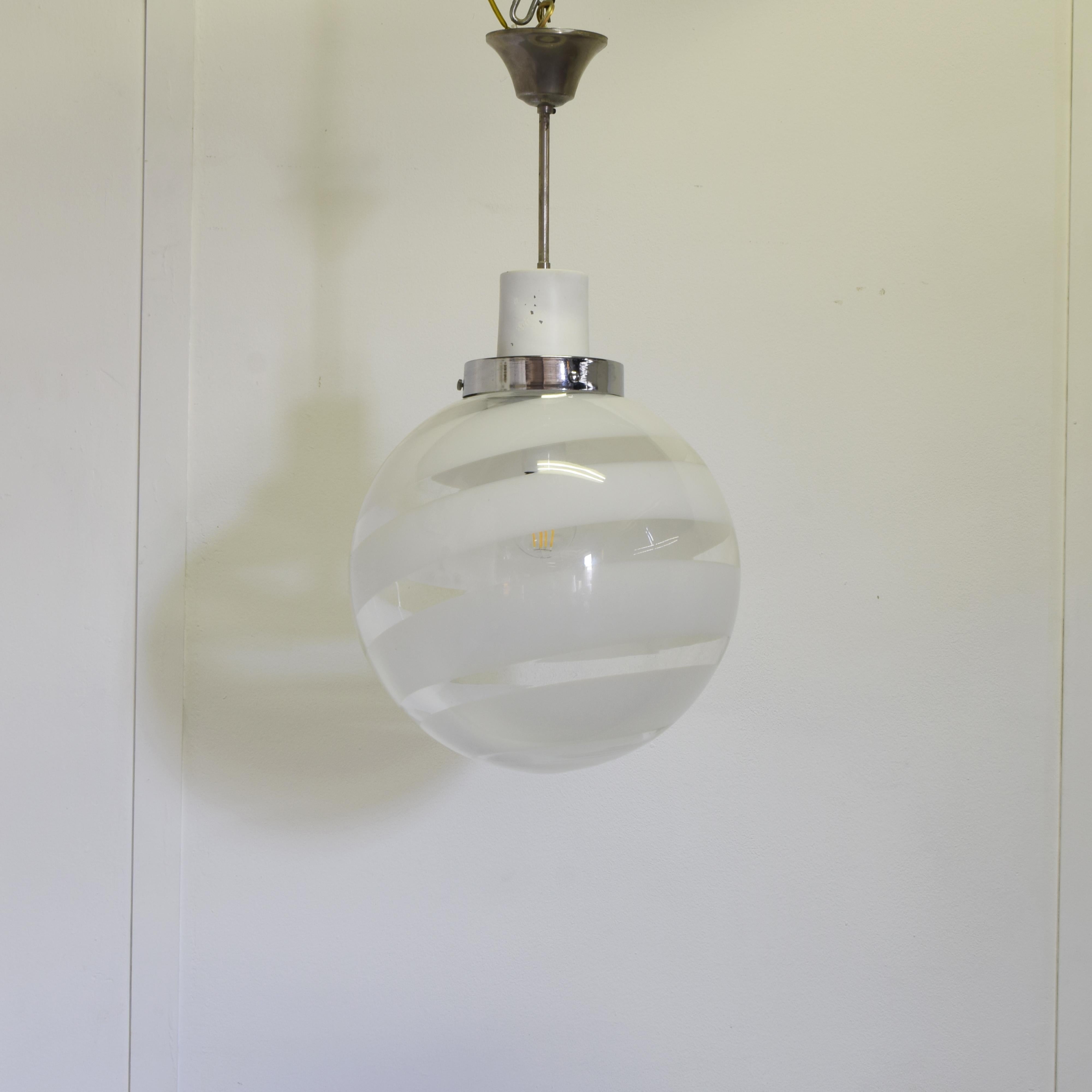 Mid-Century moderno Pendant lamp Murano glass 1970 Att.Venini in vendita