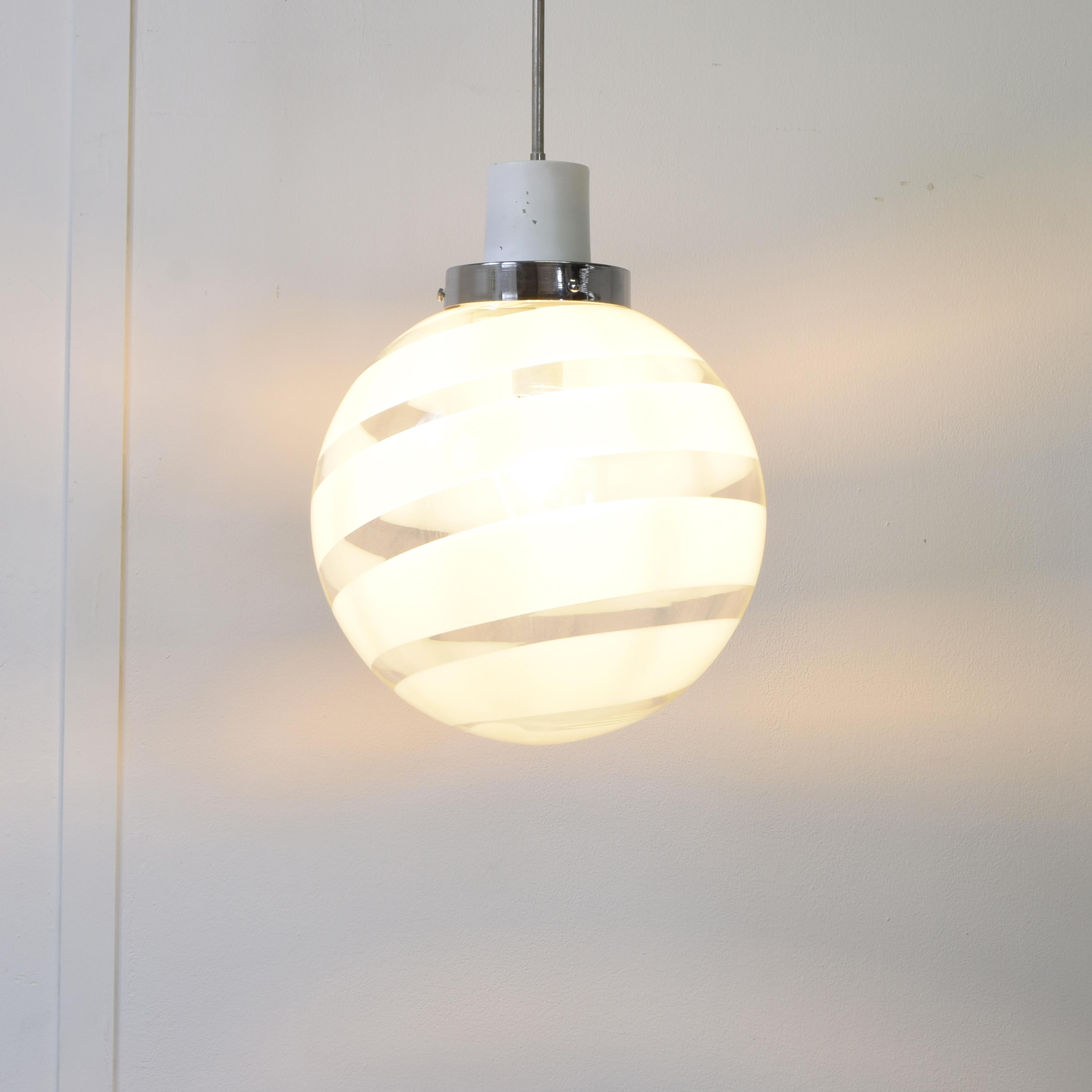 Pendant lamp Murano glass 1970 Att.Venini In condizioni buone in vendita a bari, IT