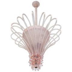 Pendant Lamp Pink Murano Artglass by Barovier & Toso 1940s Art Deco