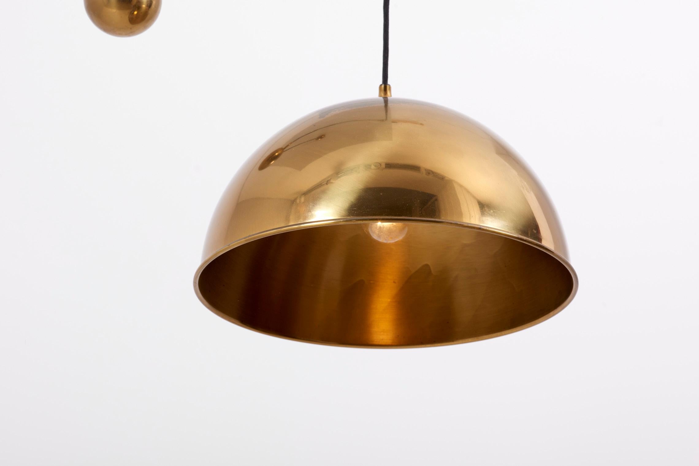Pendant Lamp Posa with Side Pull in Brass by Florian Schulz, Germany, 1970s 6