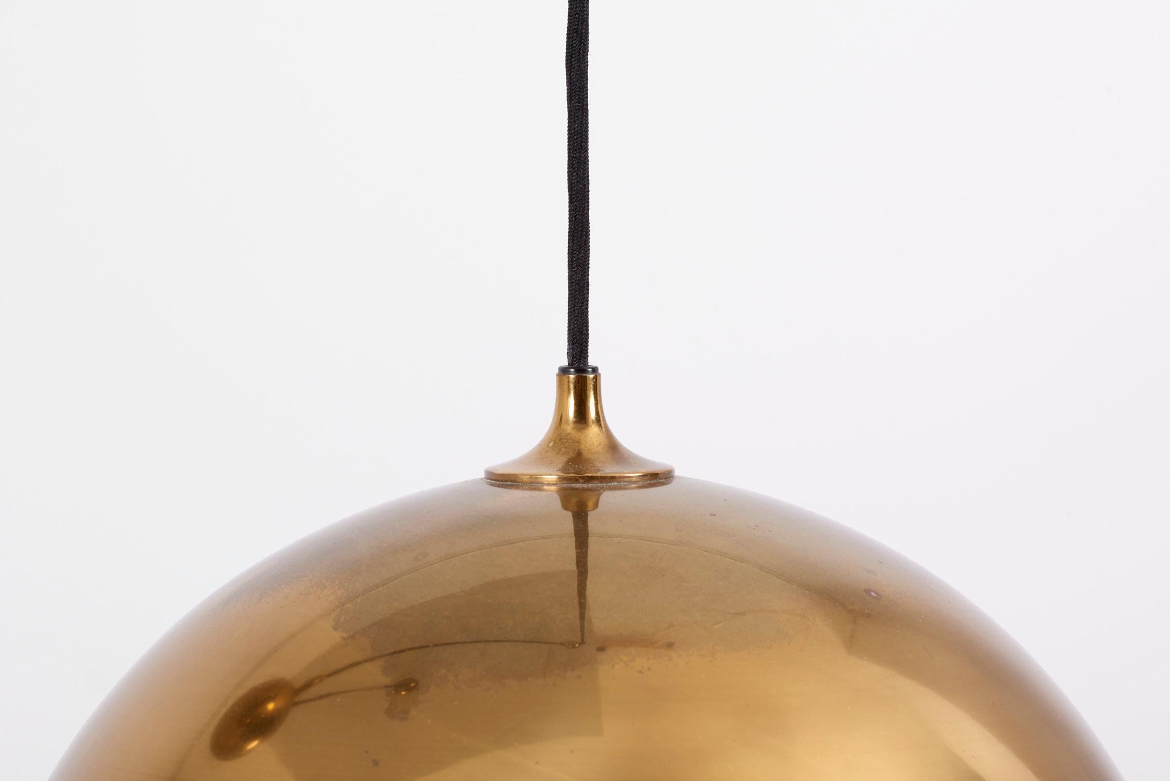 Pendant Lamp Posa with Side Pull in Brass by Florian Schulz, Germany, 1970s 8