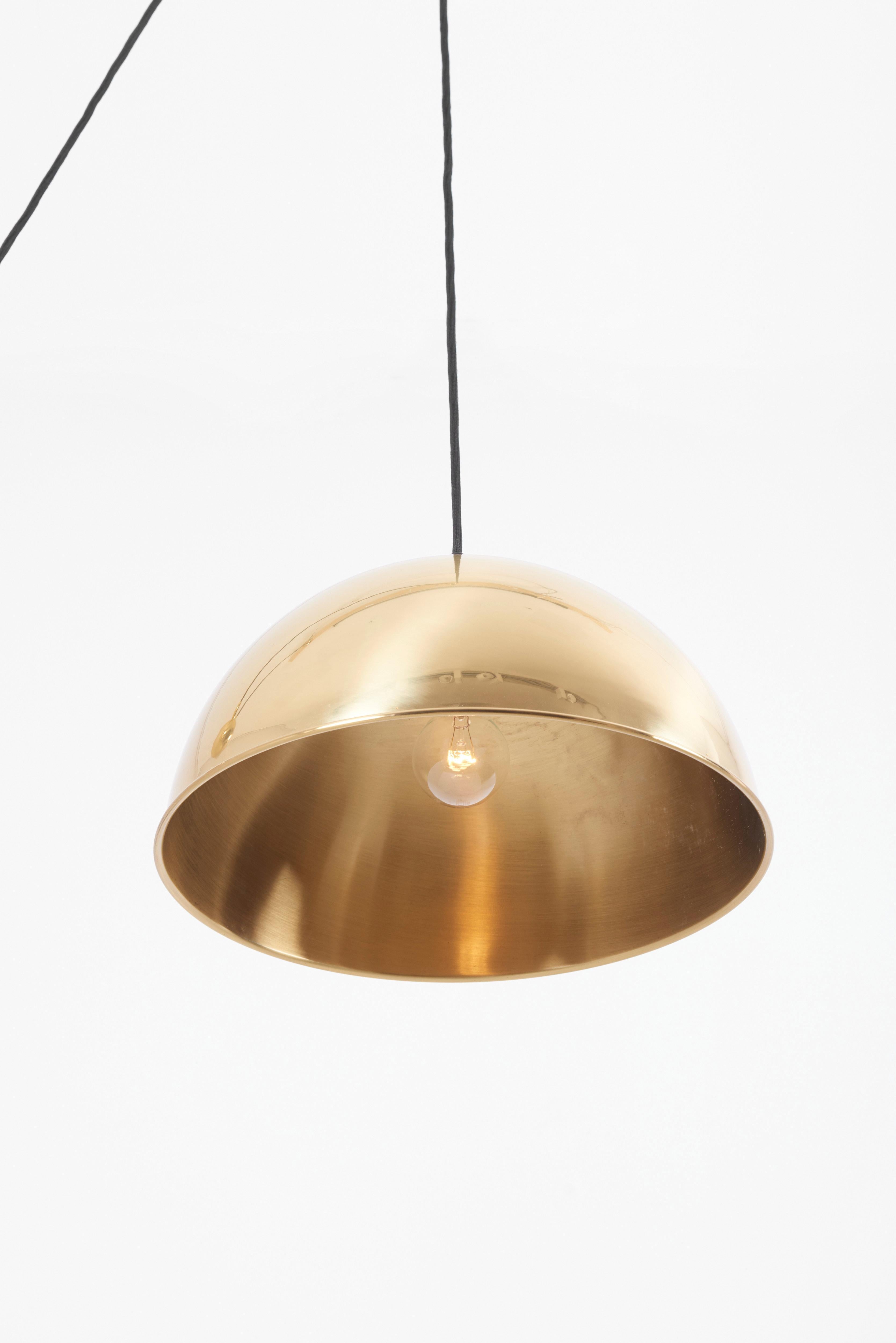 Pendant Lamp Duos with Side Pull in Brass by Florian Schulz, Germany, 1970s For Sale 3