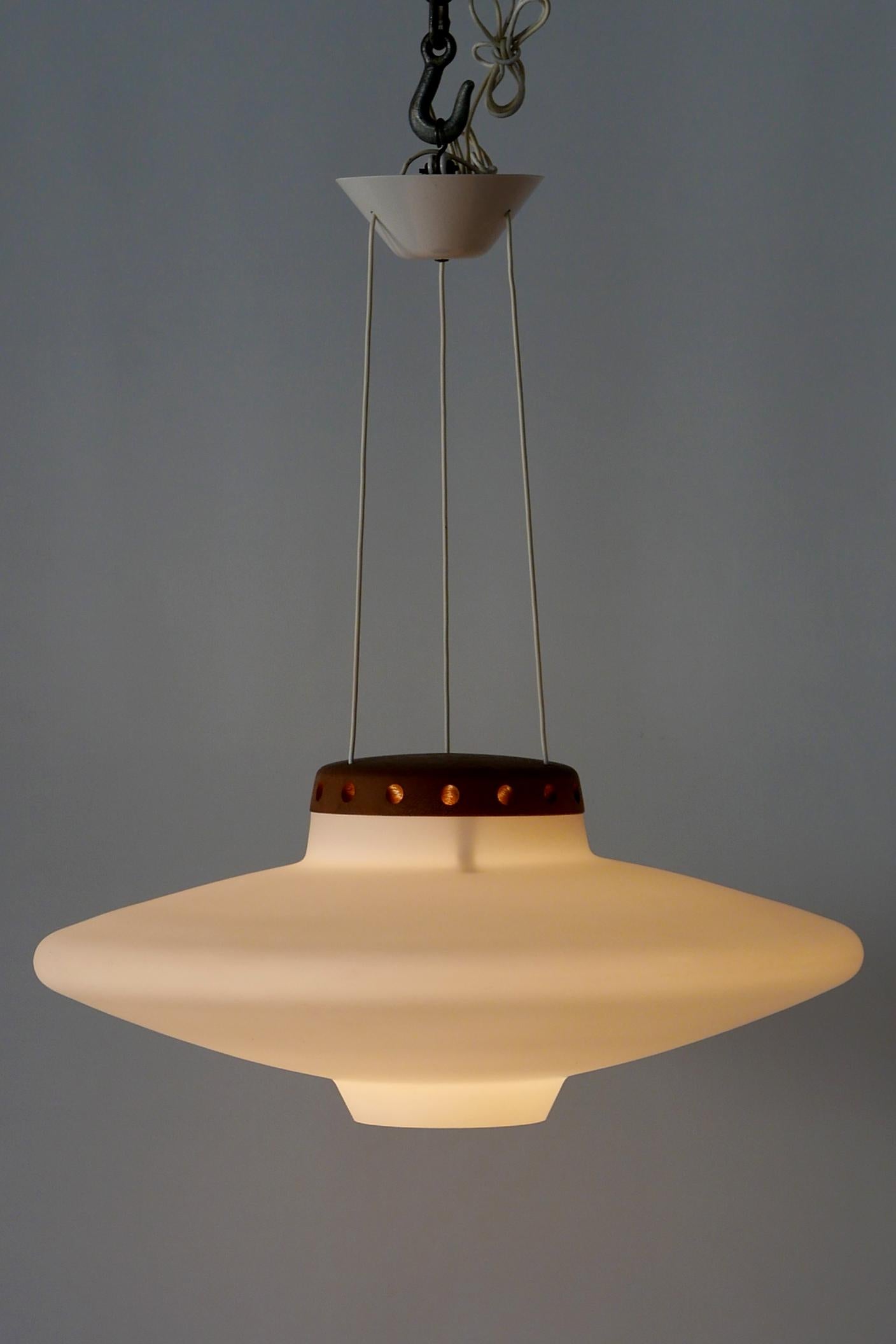 Swedish Pendant Lamp Ufo by Uno & Östen Kristiansson, 1950s for Luxus Vittsjö, Sweden