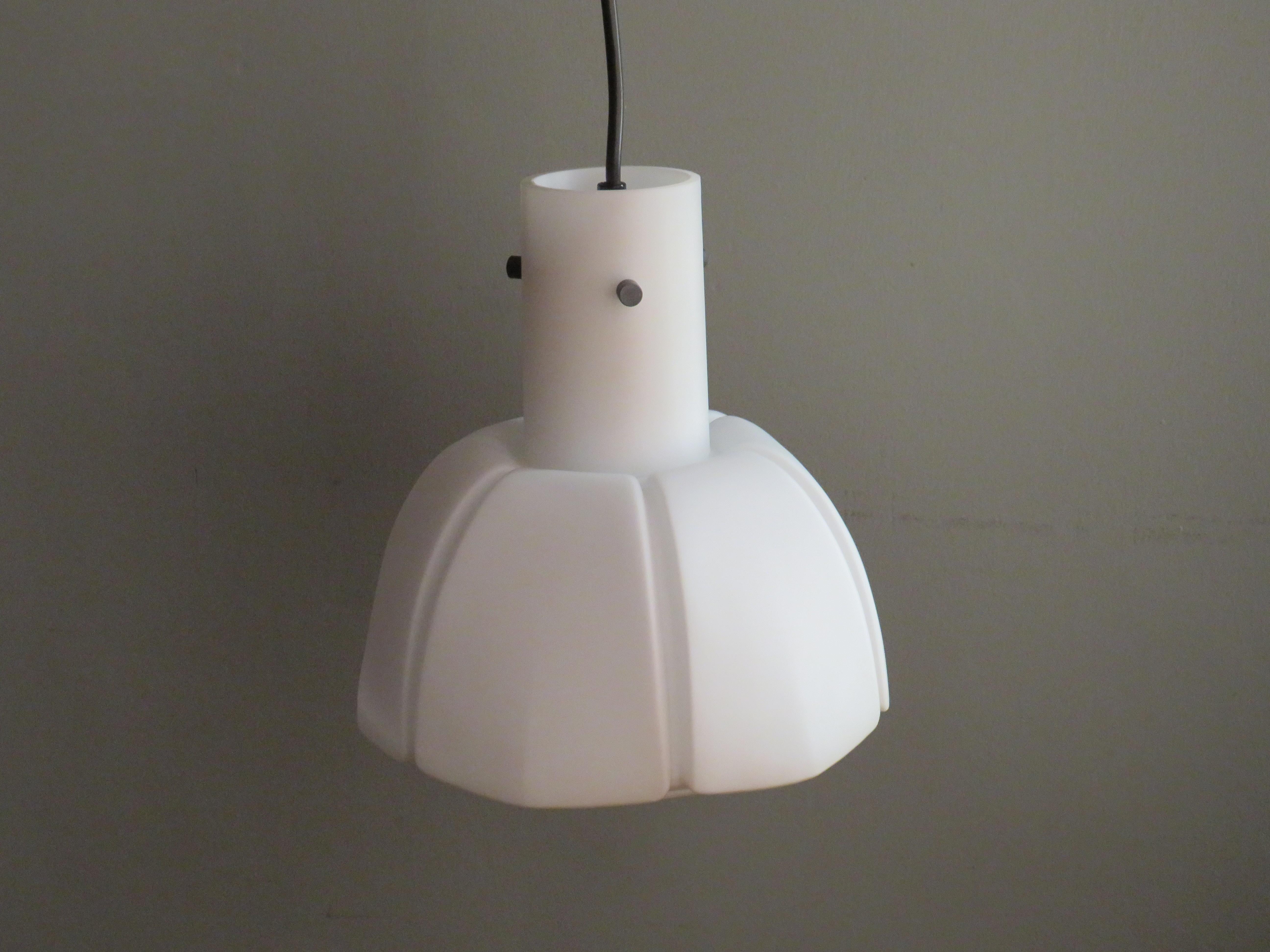 Pendant Lamp, White Opaline, Glashütte Limburg, Germany, 1960s For Sale 4
