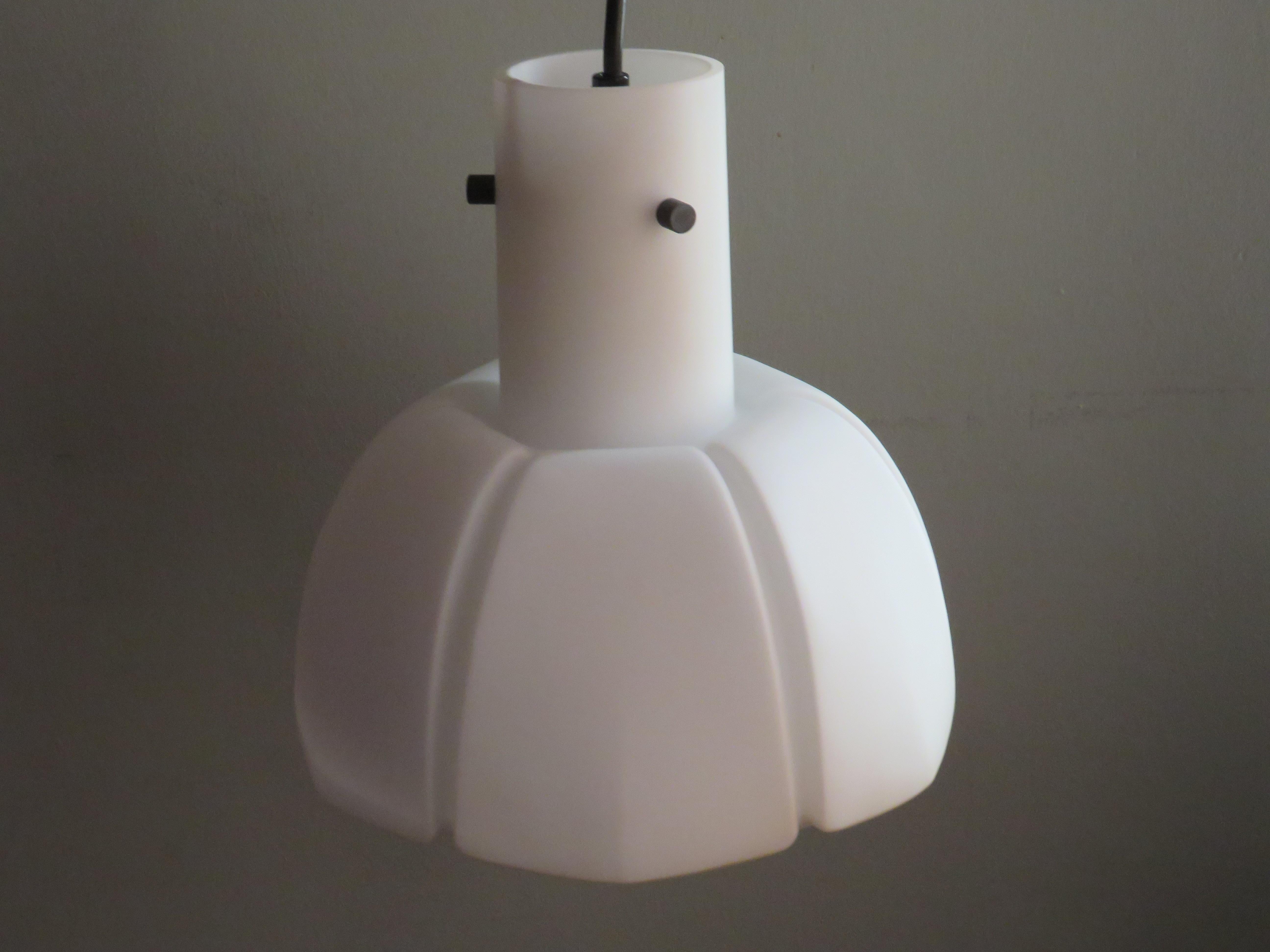 Pendant Lamp, White Opaline, Glashütte Limburg, Germany, 1960s For Sale 5