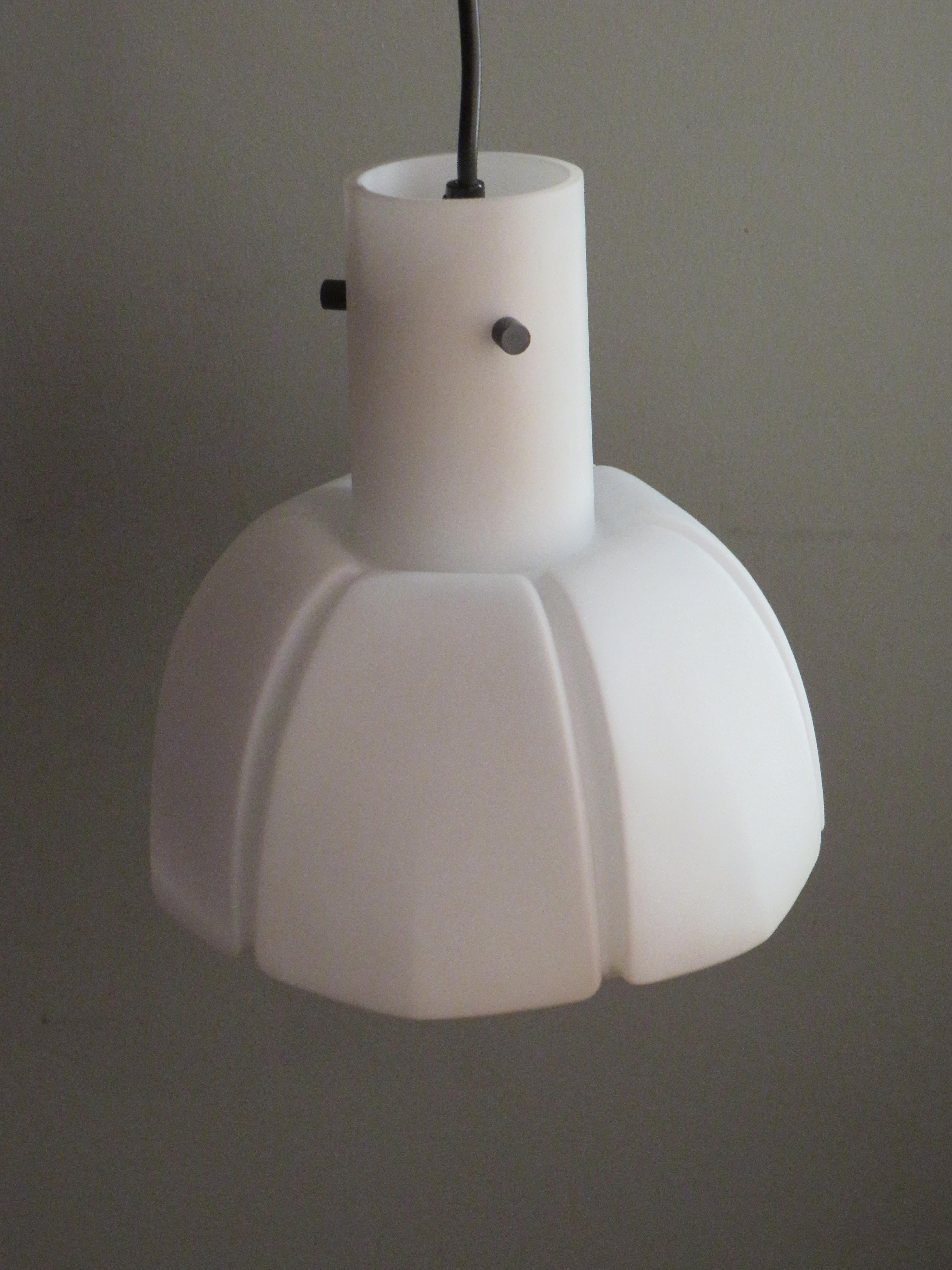 Pendant Lamp, White Opaline, Glashütte Limburg, Germany, 1960s For Sale 10