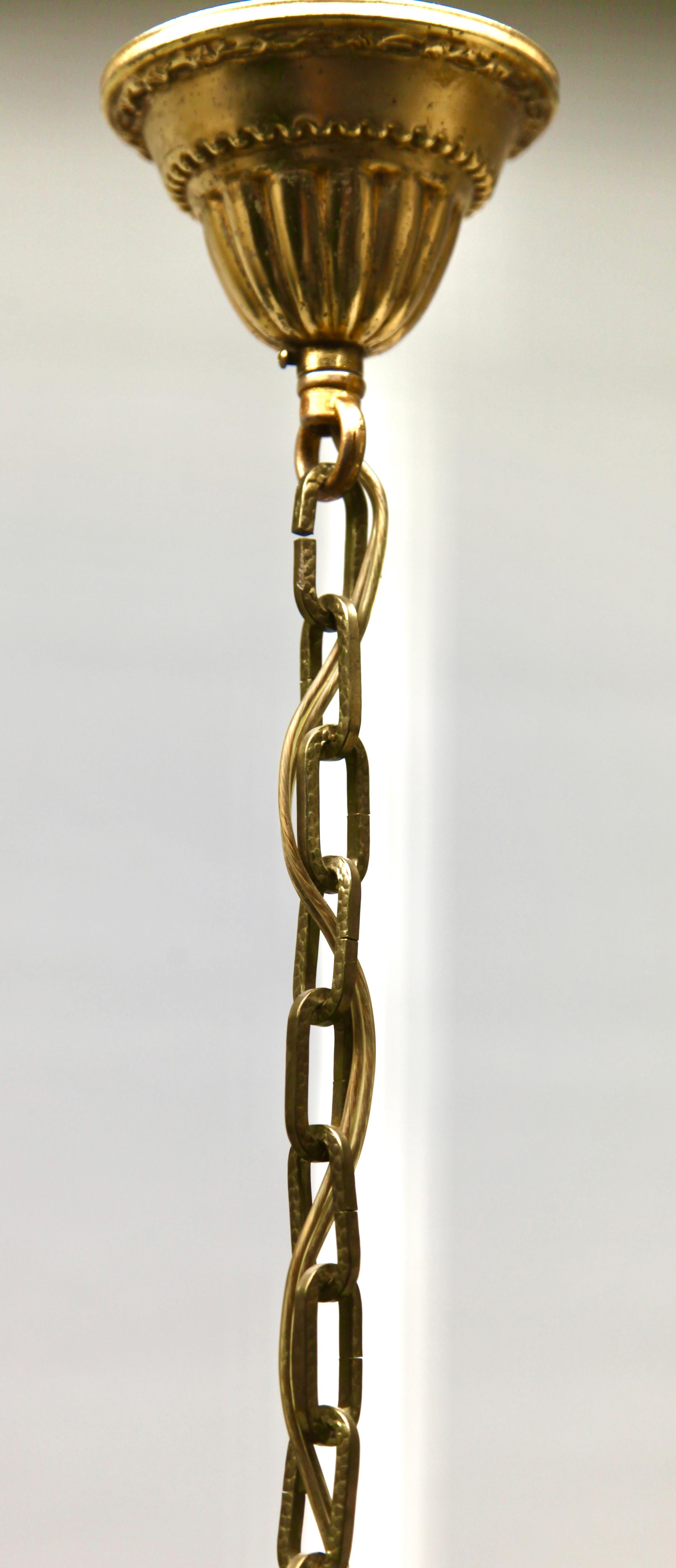 Pendant Lamp with a Opaline Shade, 1930s, Netherlands In Good Condition In Verviers, BE