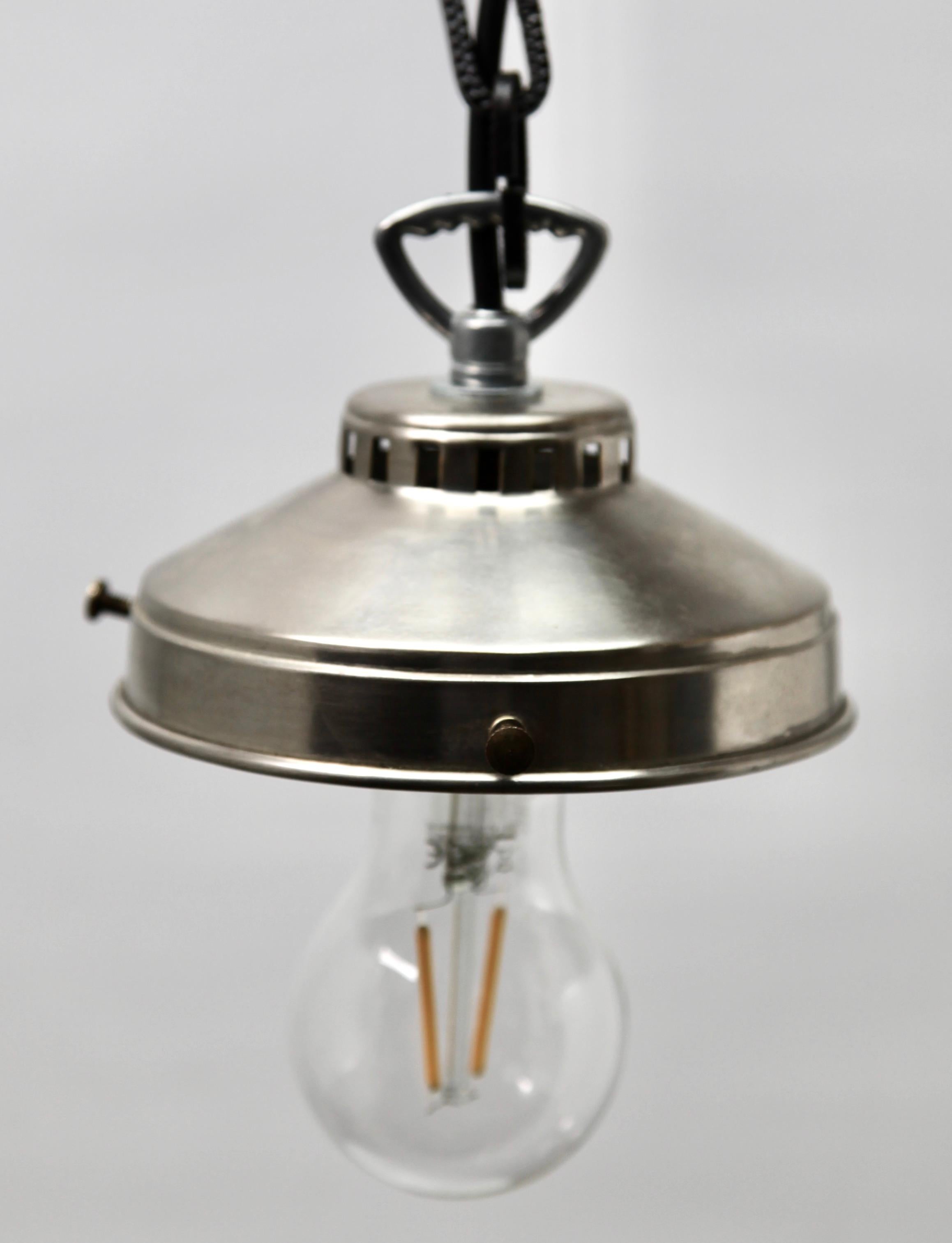 Hand-Crafted Pendant Lamp with a Opaline Shade, 1930s, Netherlands For Sale