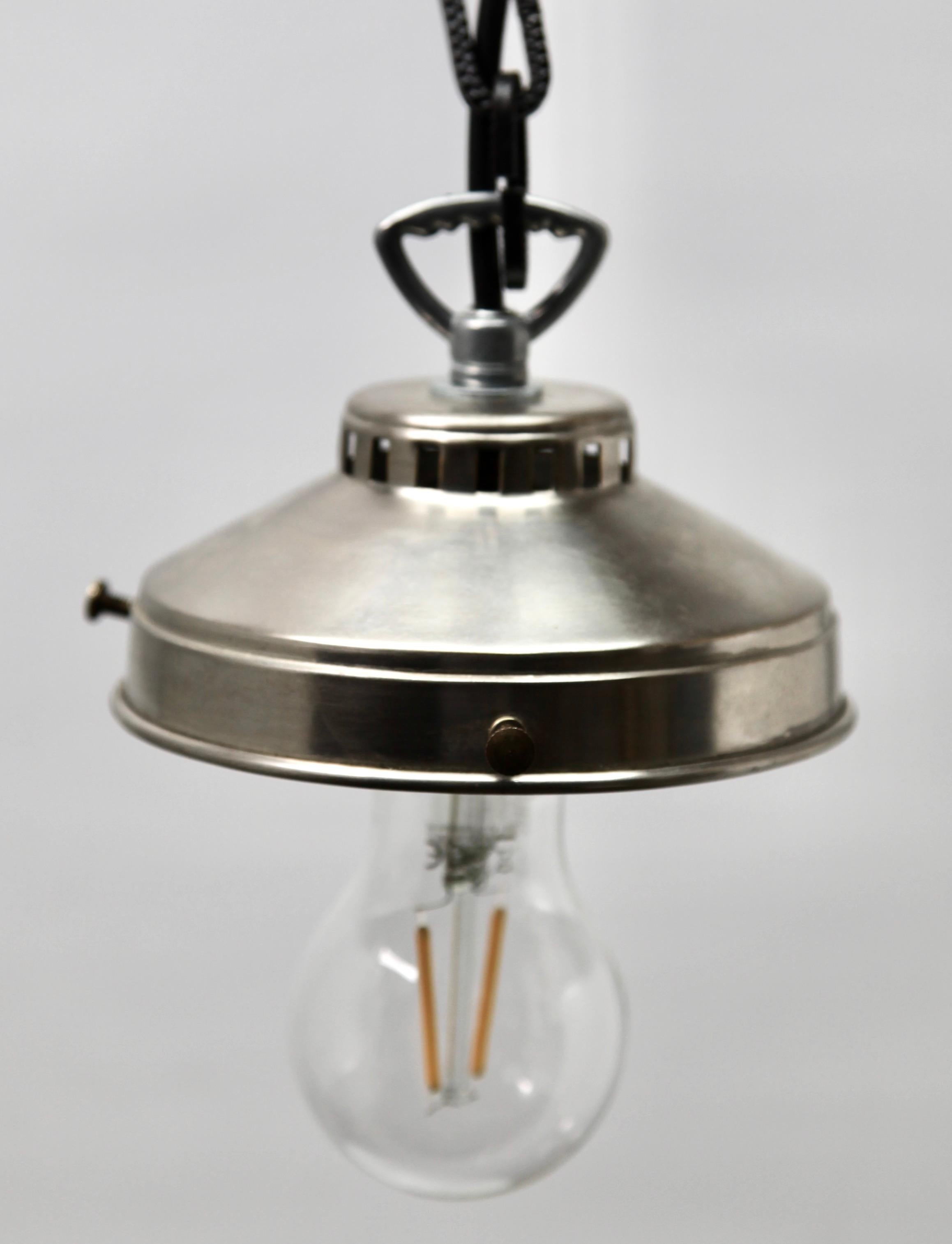 Blown Glass Pendant Lamp with a Opaline Shade, 1930s, Netherlands For Sale