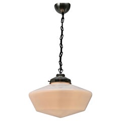 Pendant Lamp with a Opaline Shade, 1930s, Netherlands