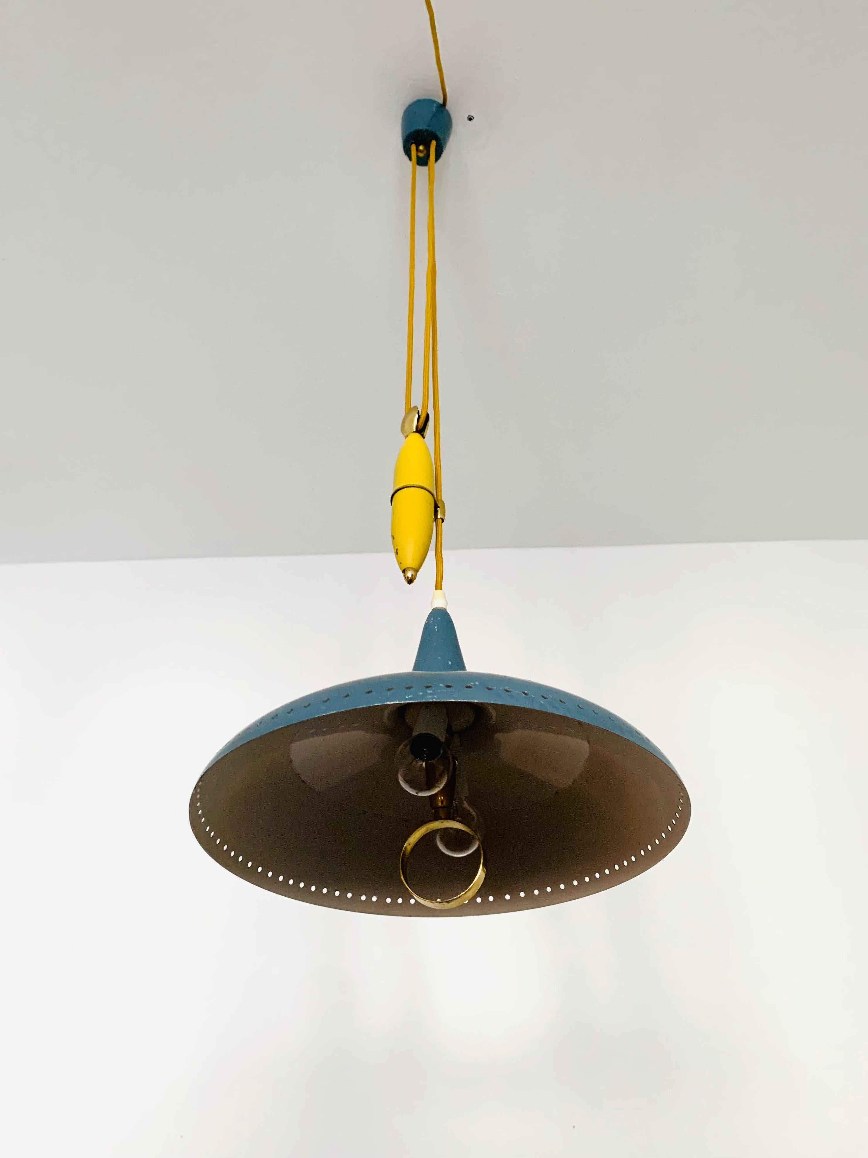 Mid-20th Century Pendant lamp with counterweight For Sale