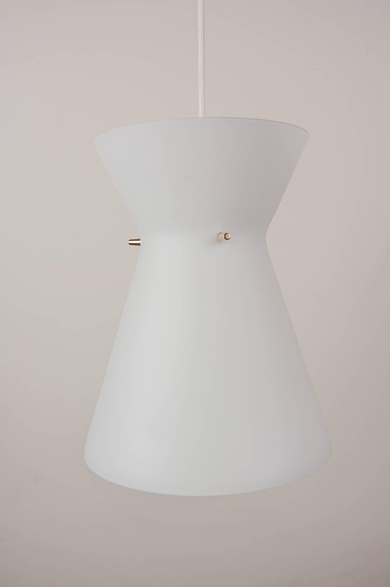 Pendant lamp with opal glass shade, Italian, 1960s
Original condition.
   