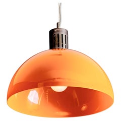 Lámpara colgante con pantalla acrílica naranja
