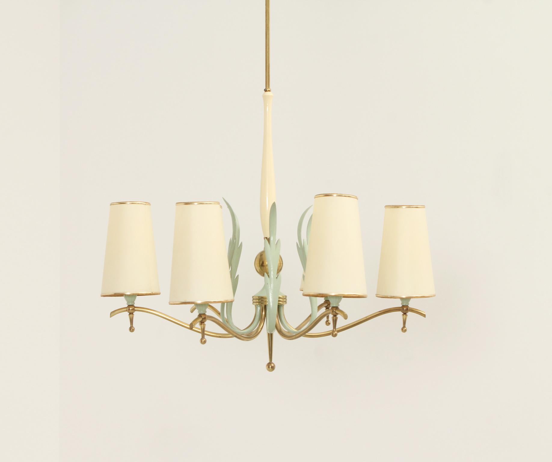 Pendant Lamp with Six Arms by Stilnovo, Italy, 1940's For Sale 5