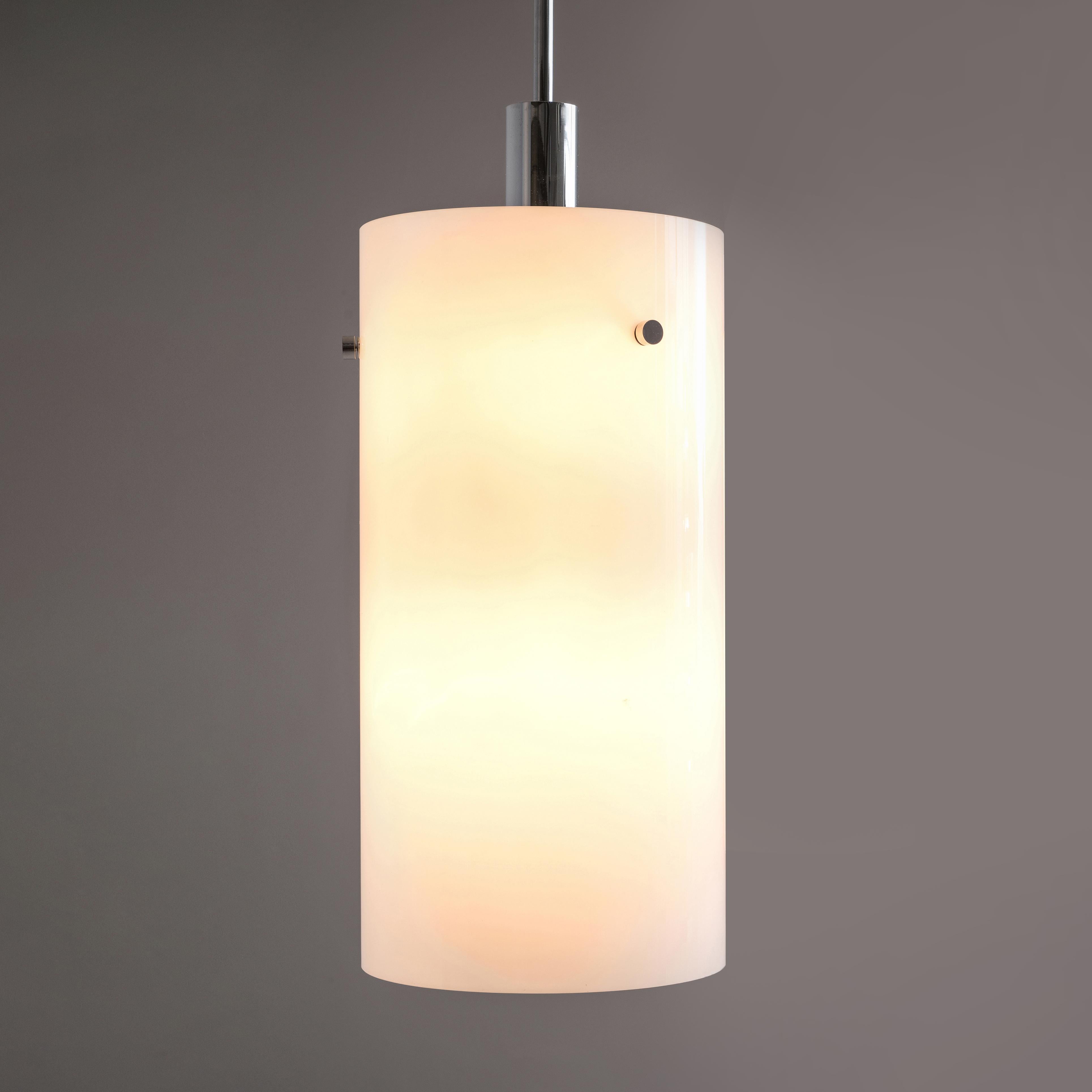 Mid-Century Modern Pendant Lamp with White Glass Shade  For Sale