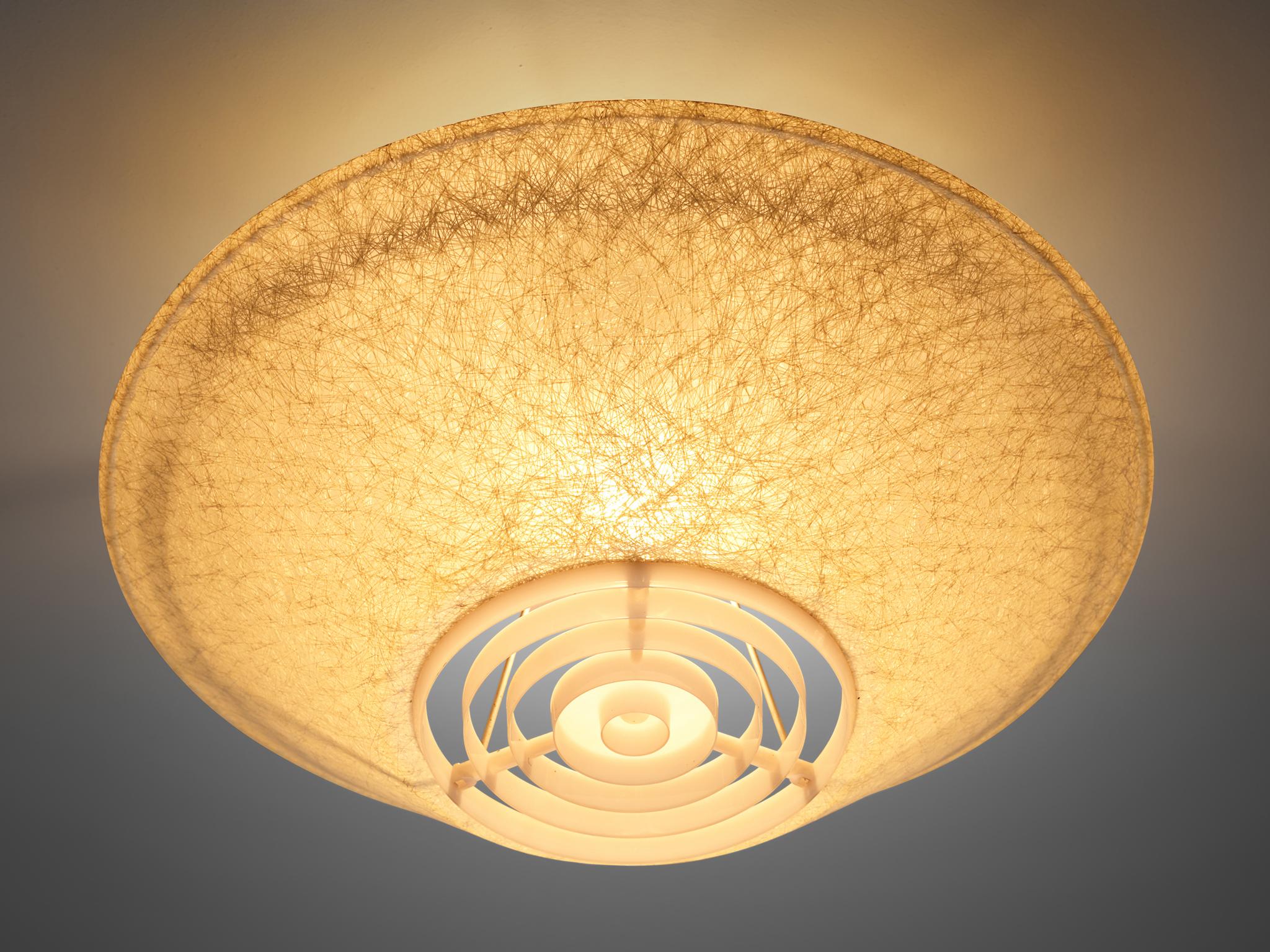 Mid-Century Modern Pendant Lamps with Fiberglass Shade