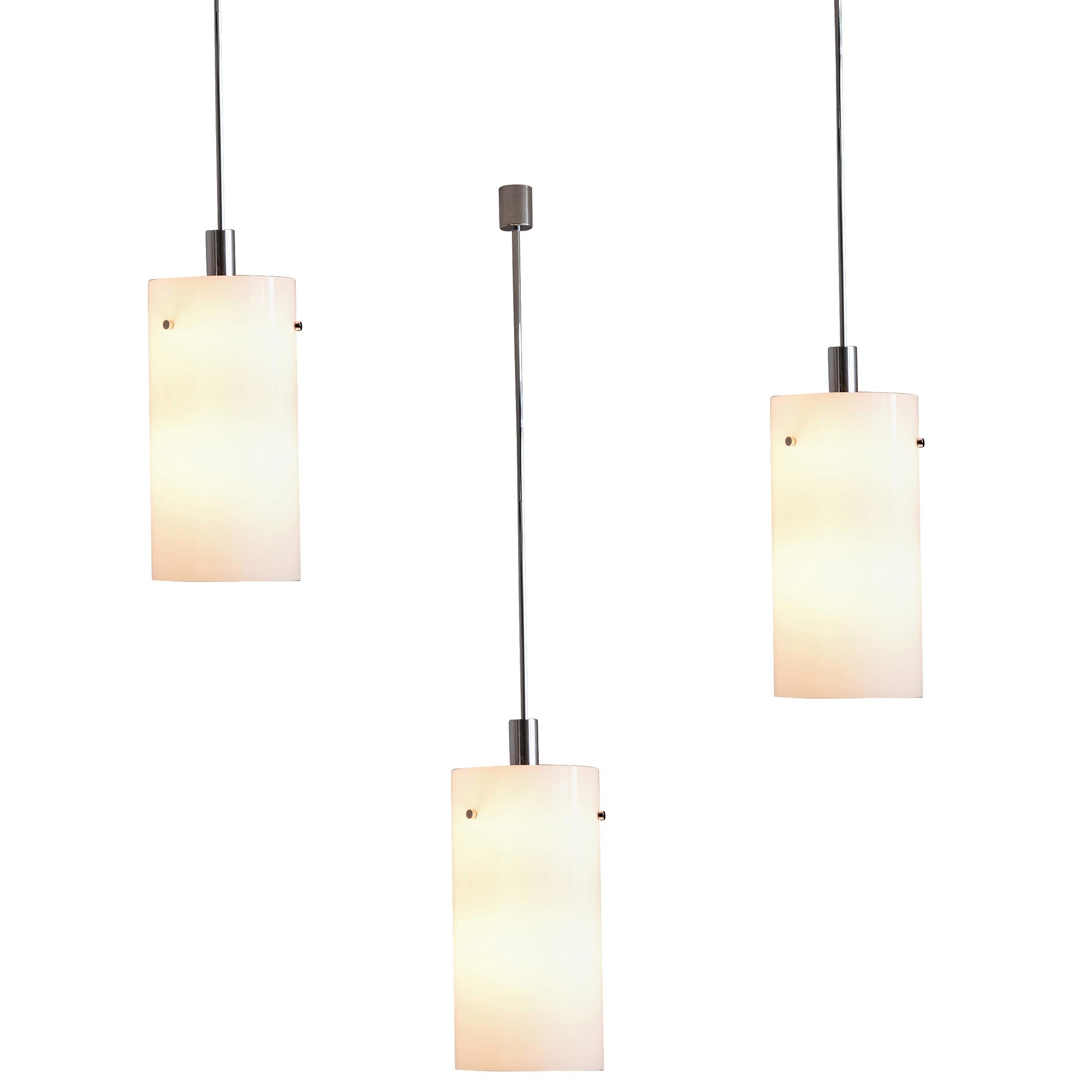 Pendant Lamps with White Glass Shade 180cm/70 in Length