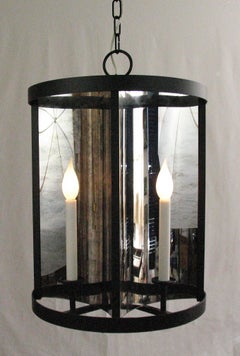 Pendant Lantern "Last Laugh" Curved, Antique Mirror, Made in Italy