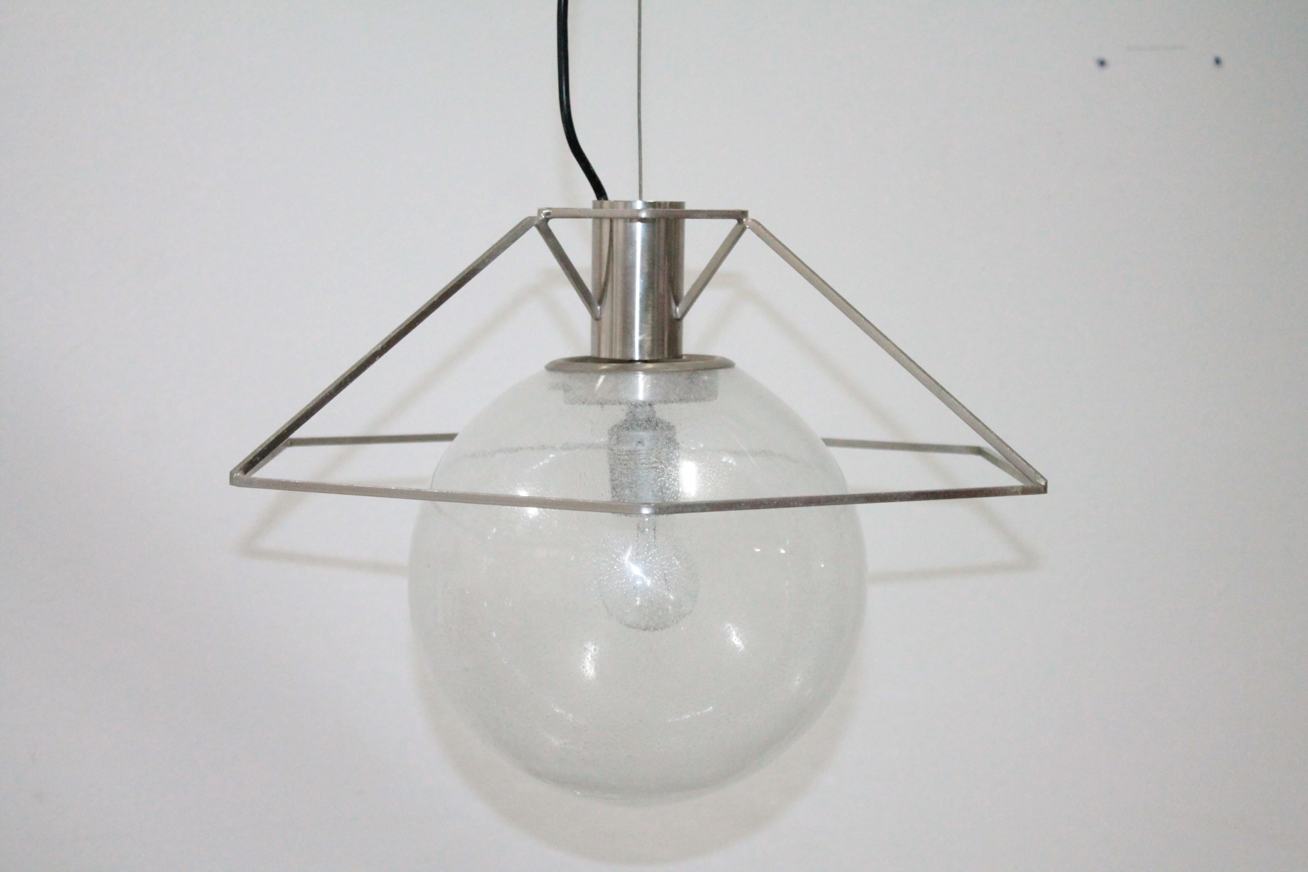 Late 20th Century Pendant light 1970s Murano Glass Mazzega Design Carlo Nason 