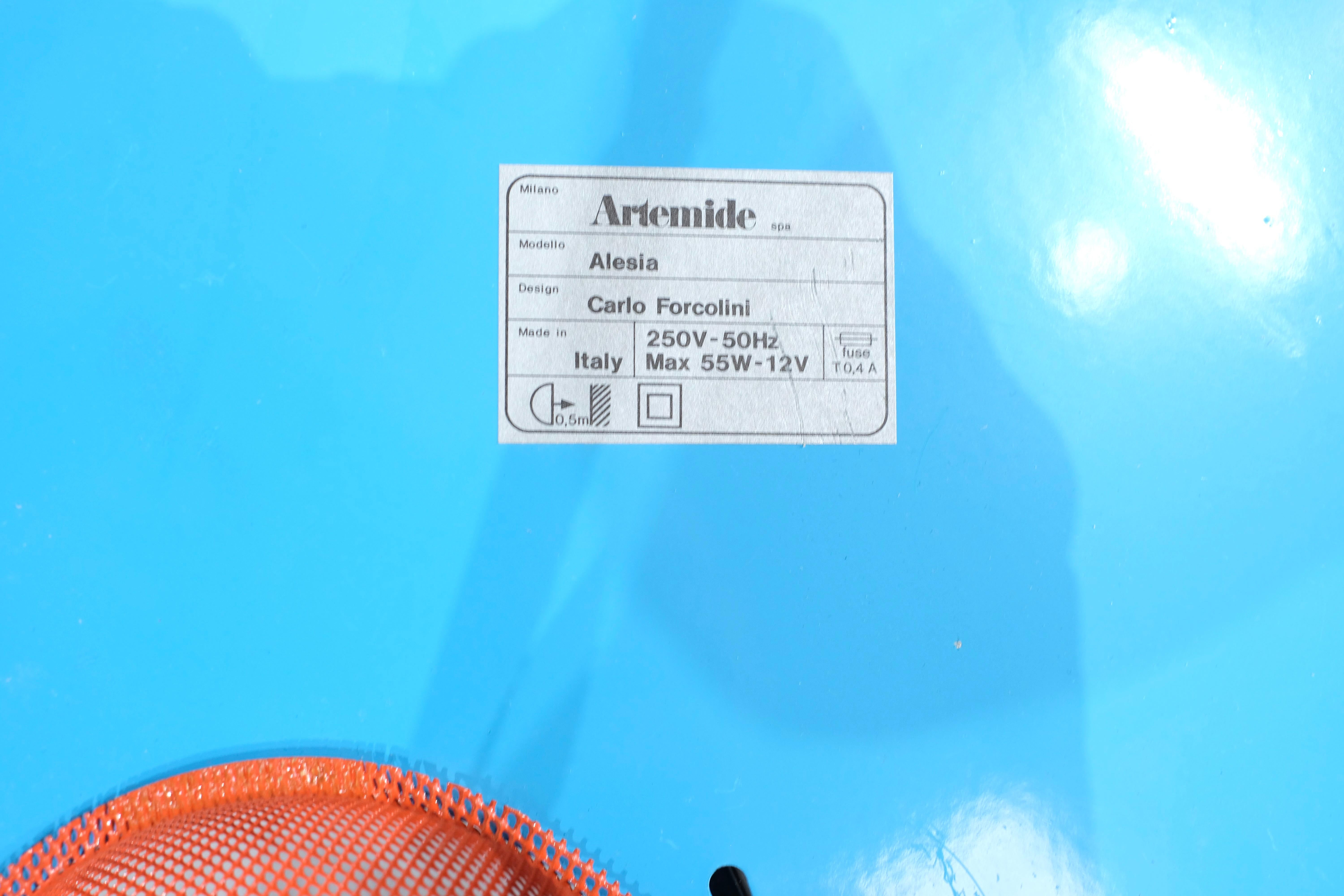 Metal Pendant light Alesia by Carlo Forcolini for Artemide - 1980s For Sale