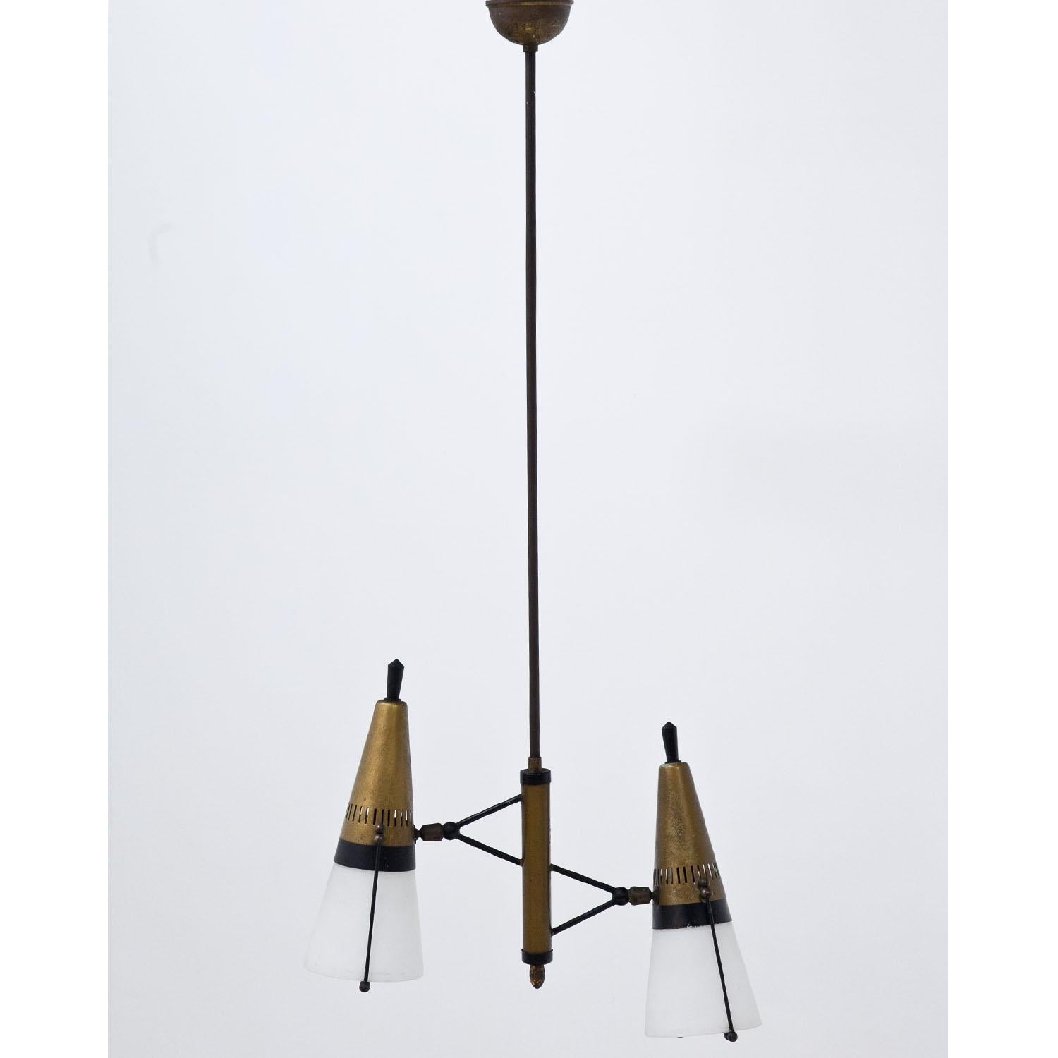 Pendant Light Attributed to Angelo Lelli for Arredoluce, Italy, Mid-20th Century In Good Condition In Greding, DE