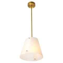 Pendant Light – Brass Finish with White Glass