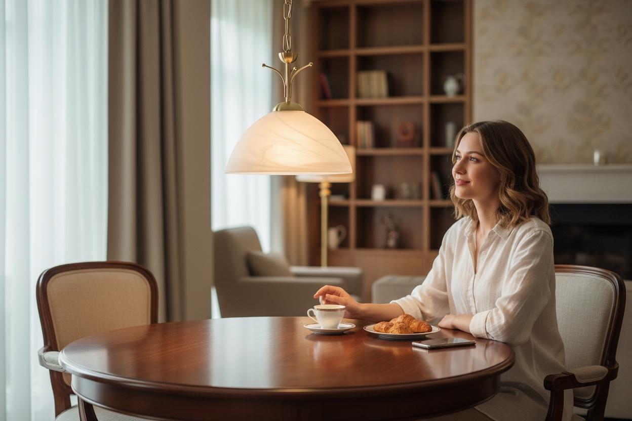 Lampada a sospensione in ottone e vetro color alabastro, EGLO Leuchten Austria in vendita 4