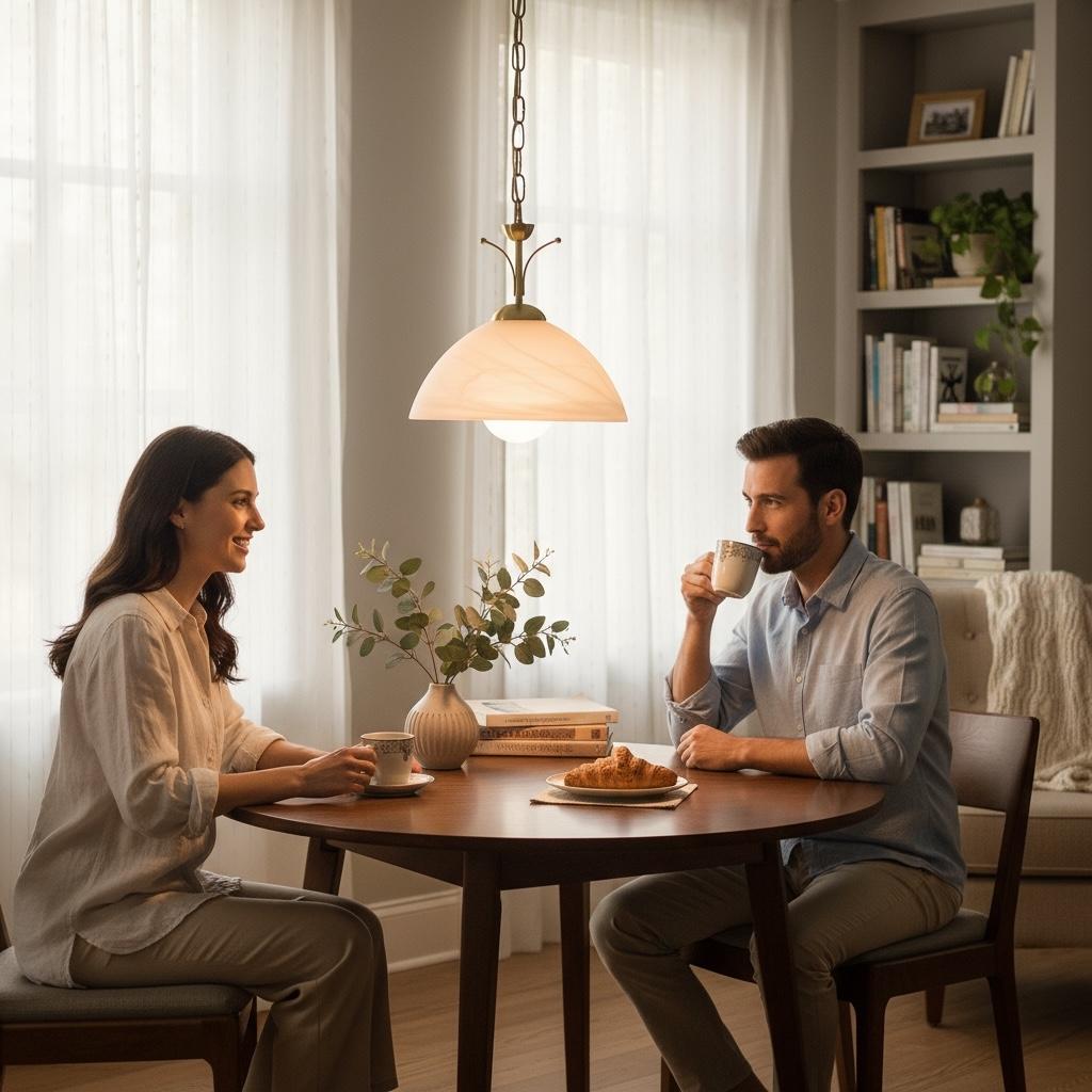 Lampada a sospensione in ottone e vetro color alabastro, EGLO Leuchten Austria in vendita 7