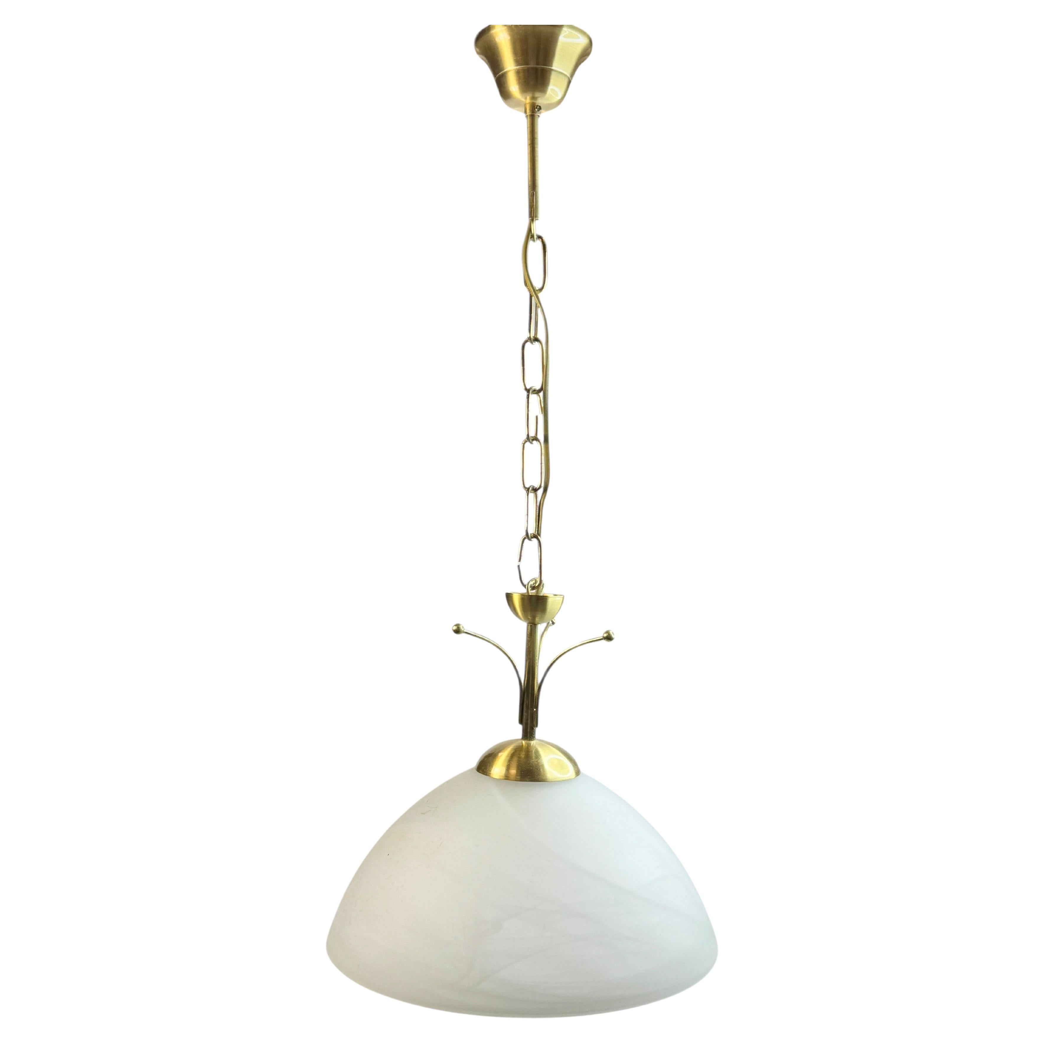 Lampada a sospensione in ottone e vetro color alabastro, EGLO Leuchten Austria