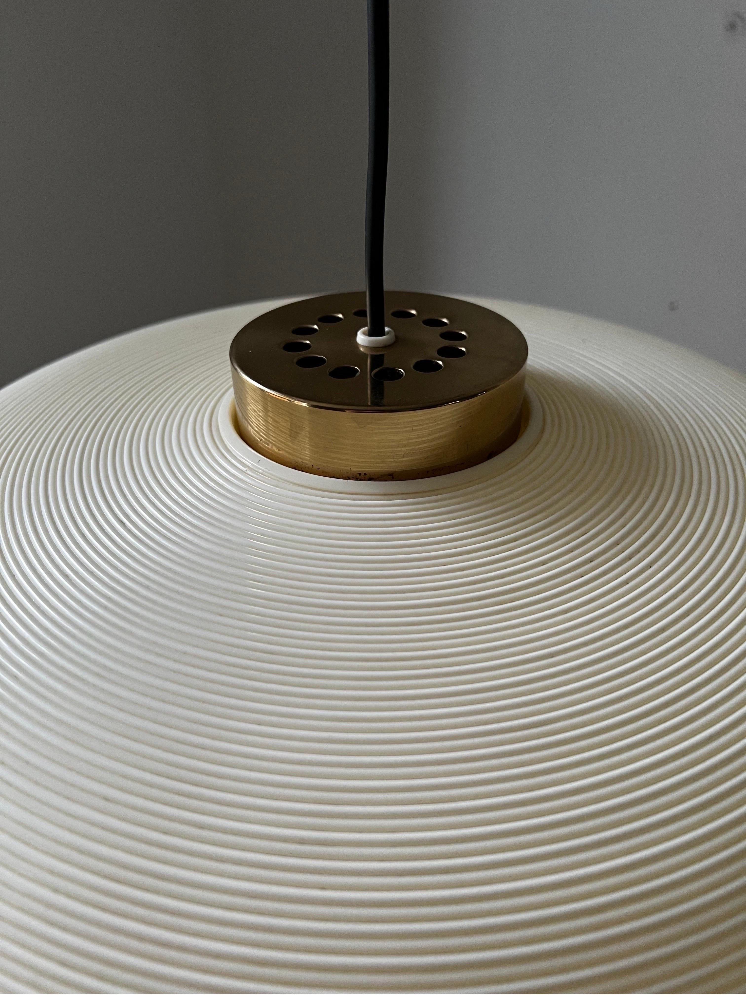 Spun Pendant Light with Brass Details by Bergboms, Sweden