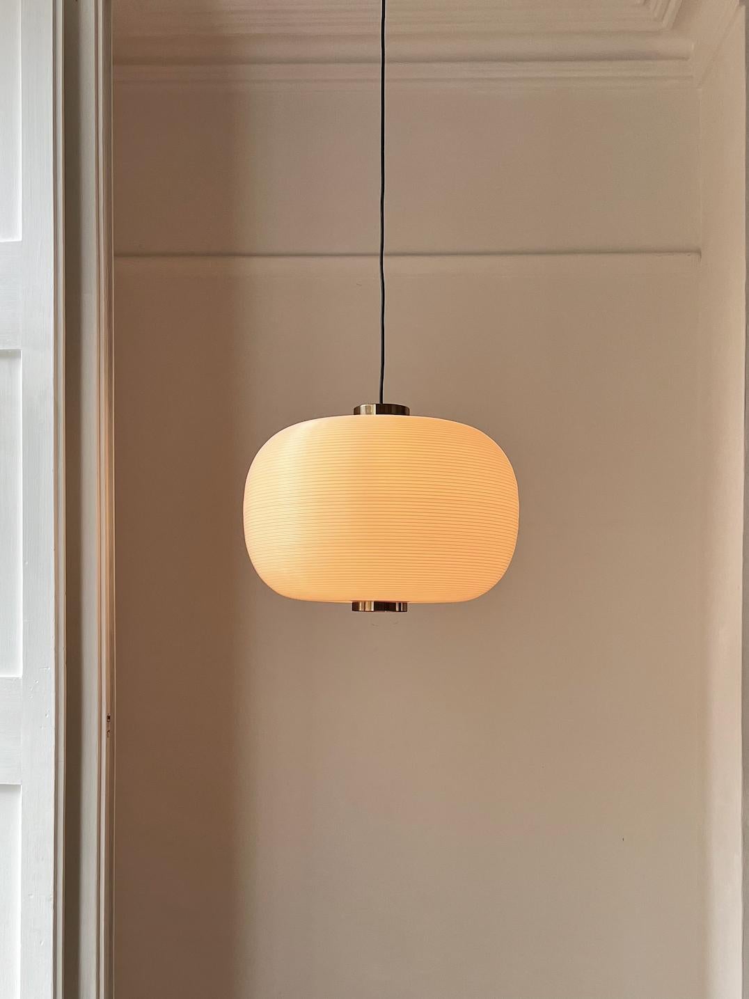20th Century Pendant Light with Brass Details by Bergboms, Sweden