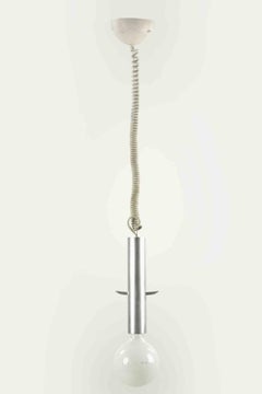 Gaetano Sciolari Pendant Light, Metal, Minimalist Design, Italy, 1970s