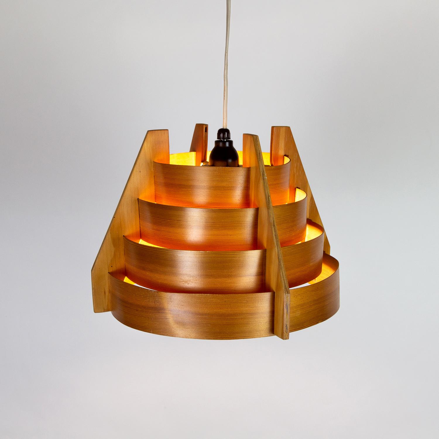 Pine Pendant Light by Hans Agne Jakobsson for AB Markaryd, Sweden, 1960s For Sale