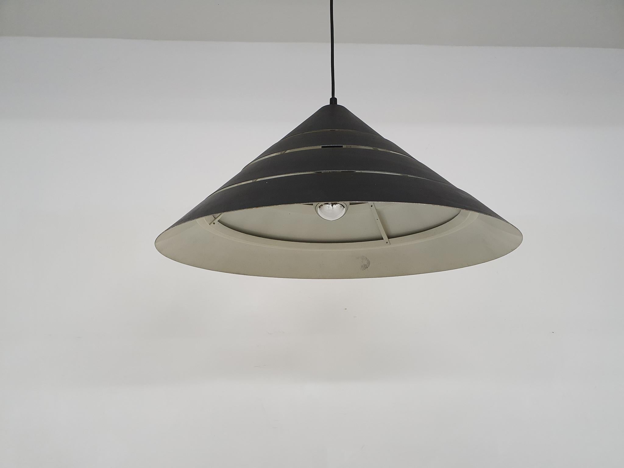 Metal Pendant Light by Hans Agne Jakobsson for Ab, Markaryd, Sweden, 1980's For Sale