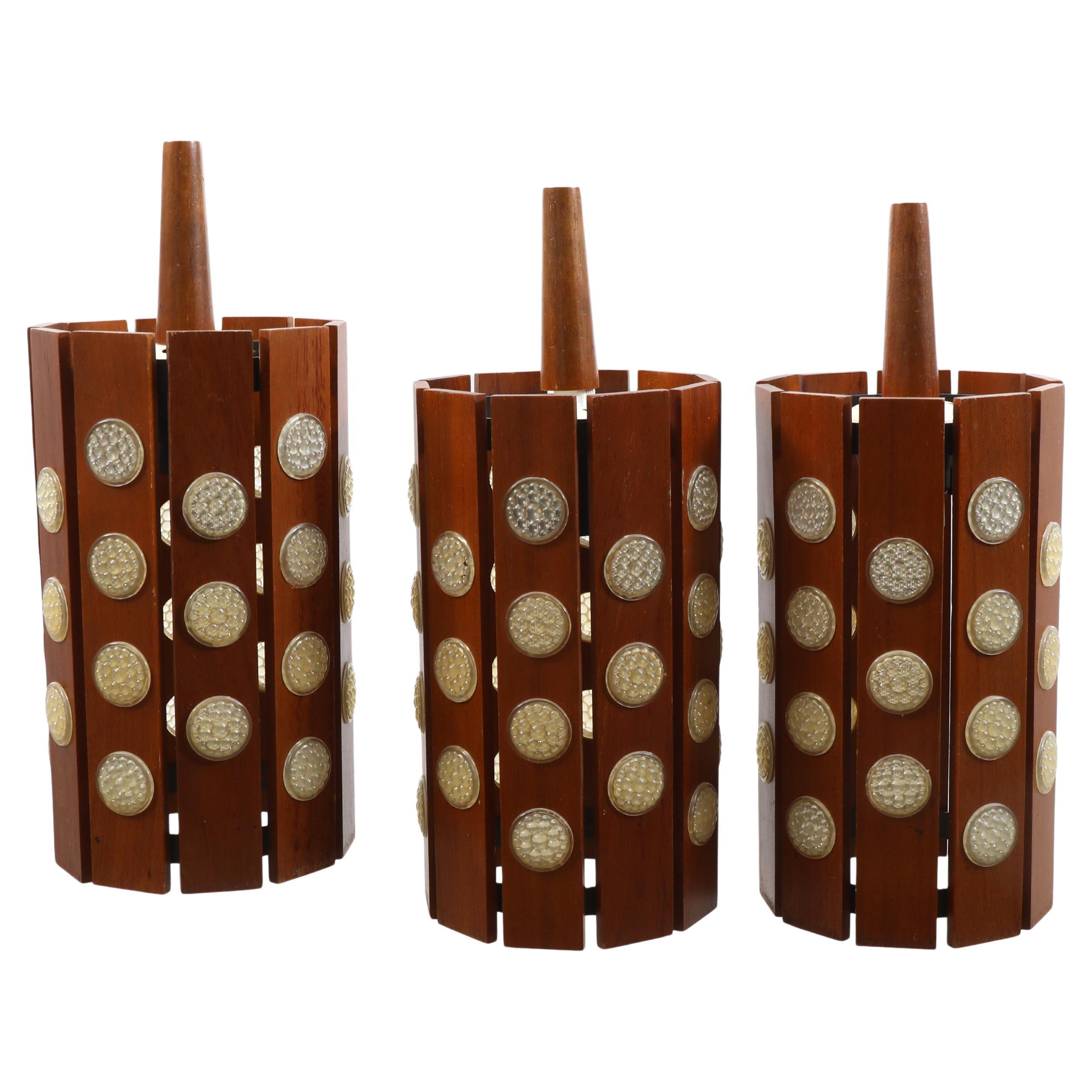 Pendant light  by  Verner Schou wood Denmark. 1960s.