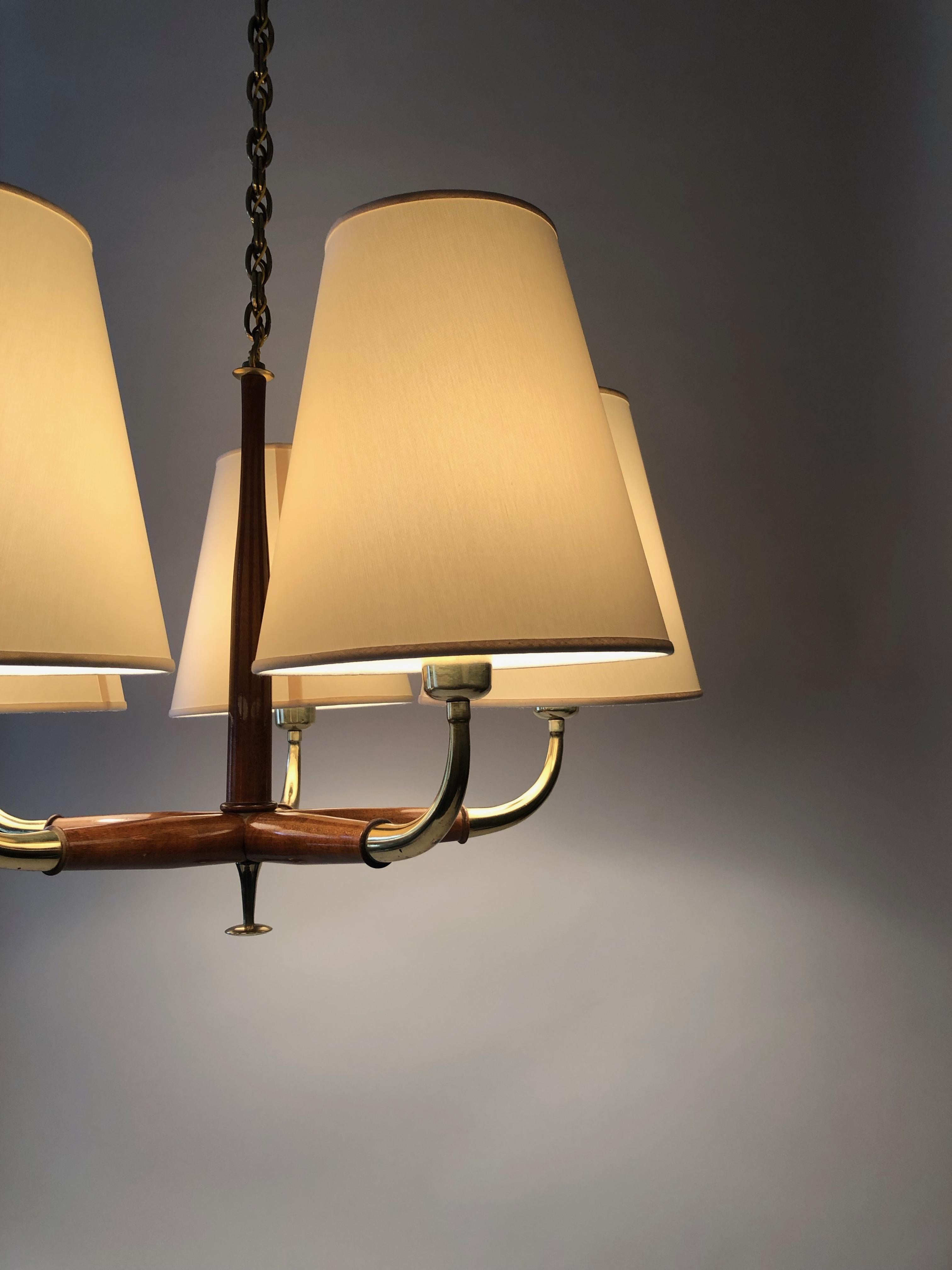 Pendant Light from Josef Frank, 1930's in Brass and Walnut  For Sale 5