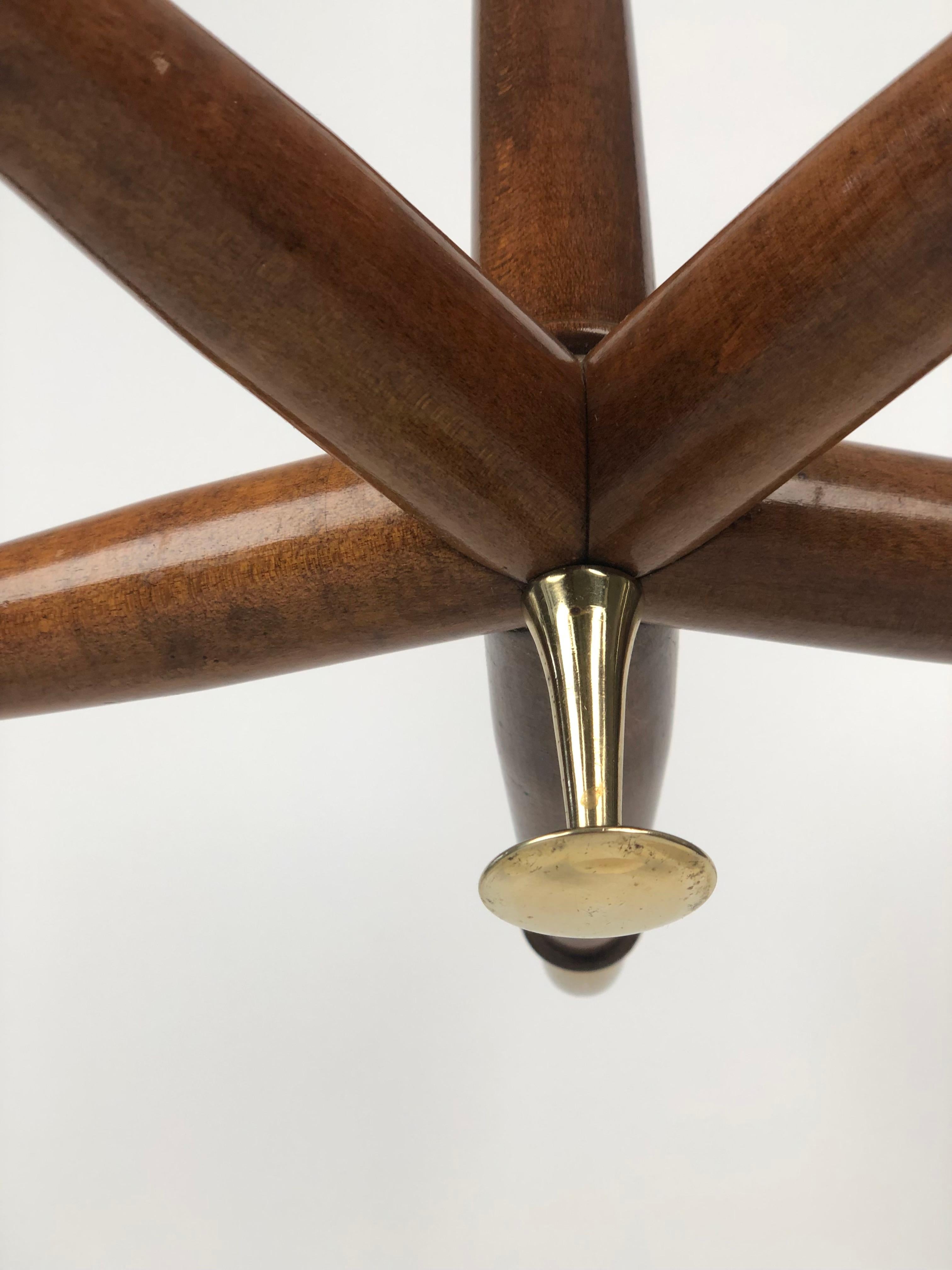 Mid-20th Century Pendant Light from Josef Frank, 1930's in Brass and Walnut  For Sale