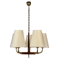 Pendant Light from Josef Frank, 1930's in Brass and Walnut 