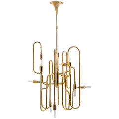 Pendant Light in Brass with Gold-Plated Finish