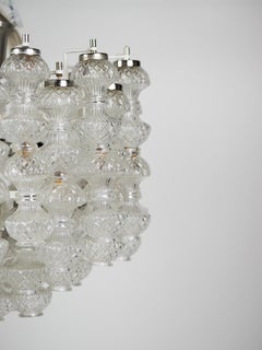 Lampada a sospensione in vetro di Murano trasparente