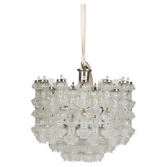 Vintage Pendant light in transparent Murano glass