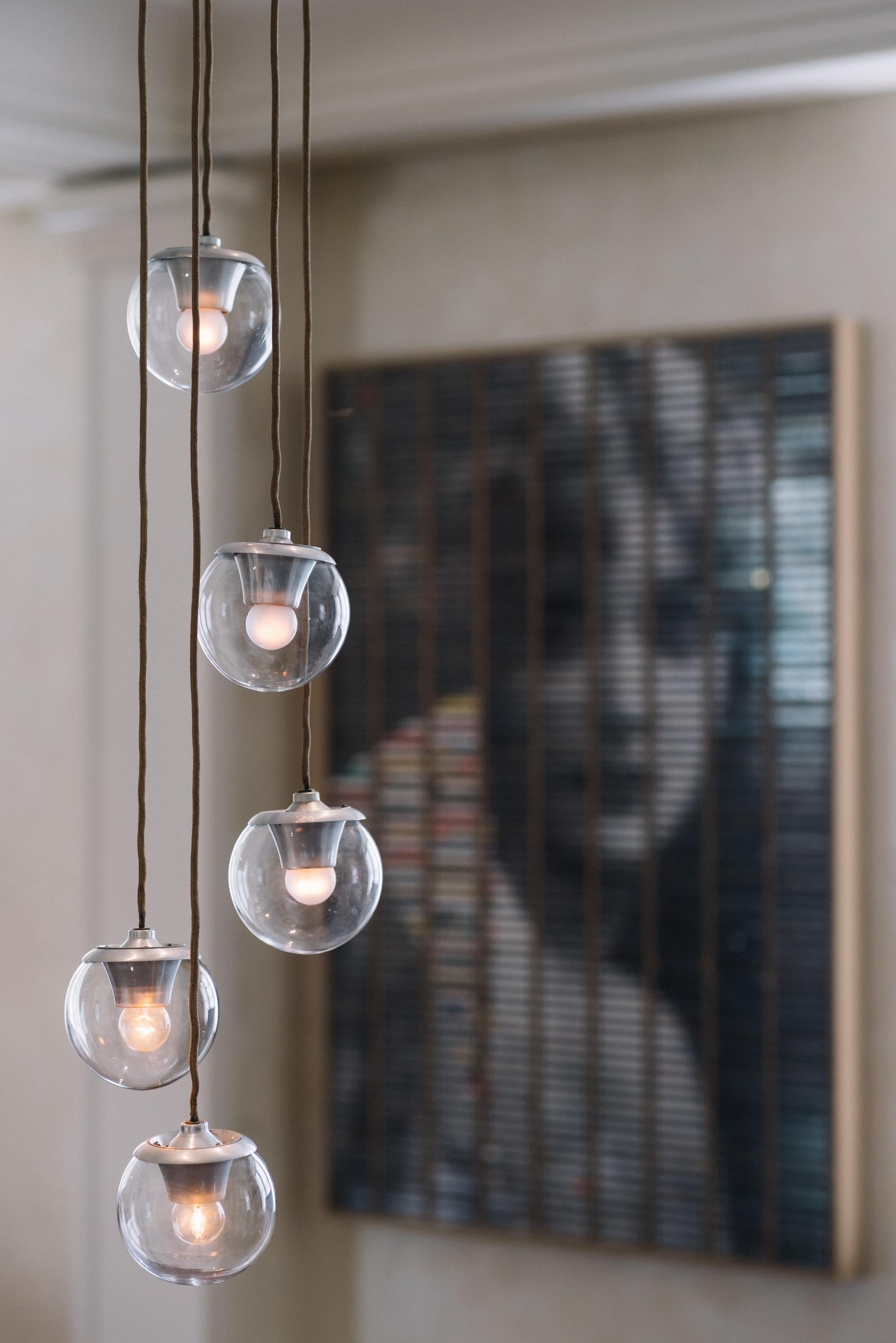 Pendant Light Model 2095, Gino Sarfatti, 1958 en Bueno estado para la venta en New York, NY