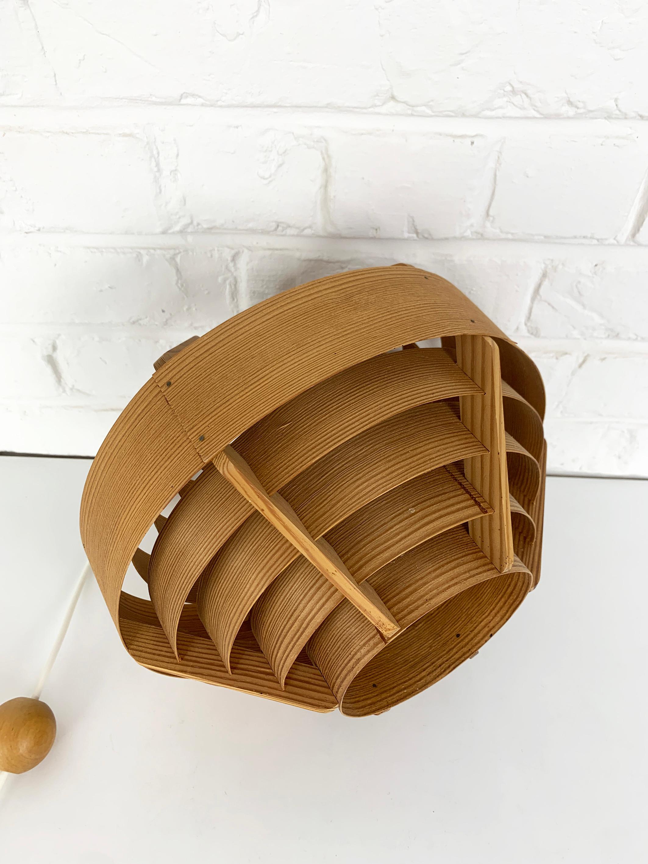Pendant light T-510 in Pinewood by Hans-Agne Jakobsson for AB Markaryd, 1960s en vente 6