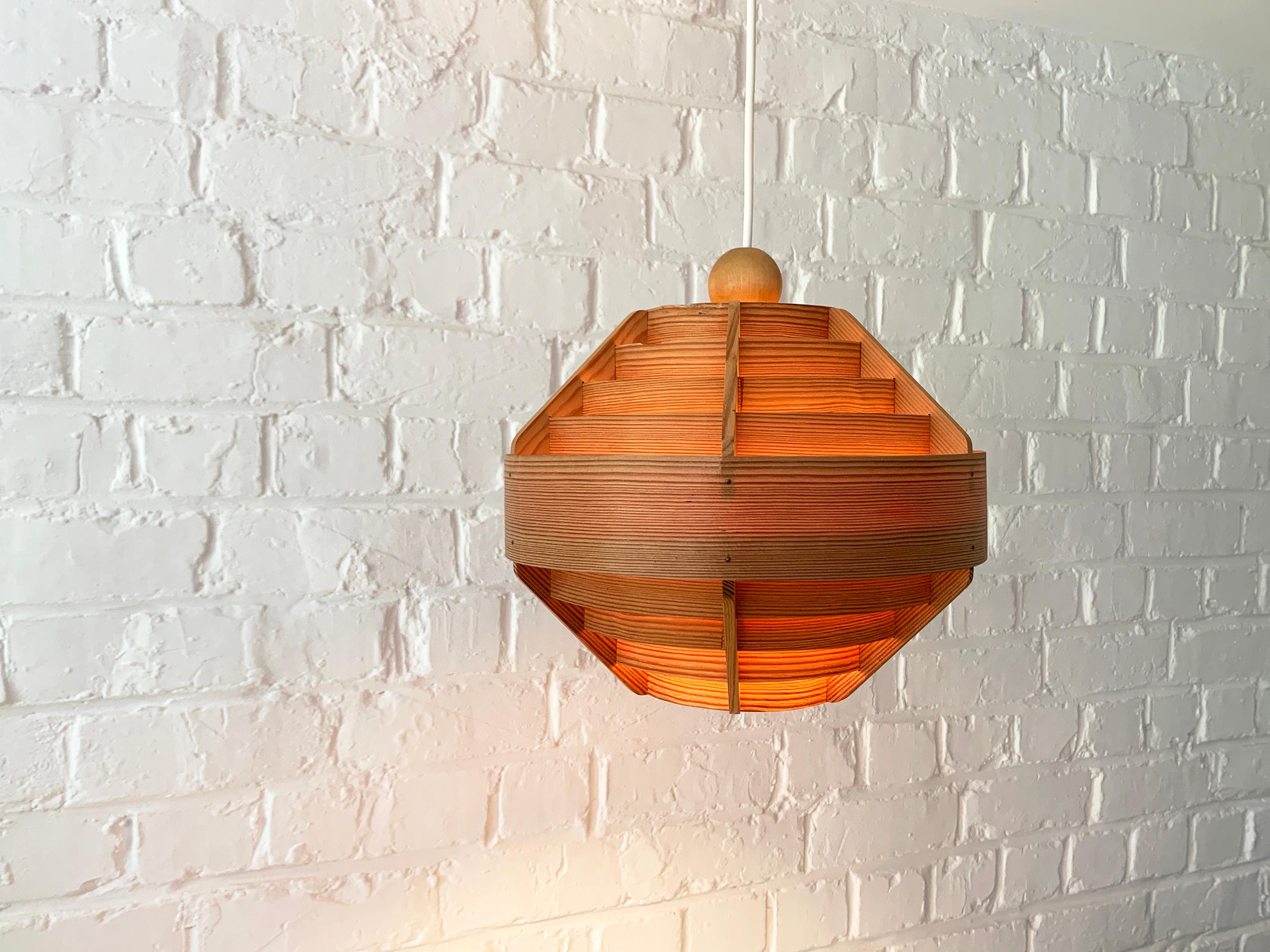 Pendant light T-510 in Pinewood by Hans-Agne Jakobsson for AB Markaryd, 1960s en vente 2